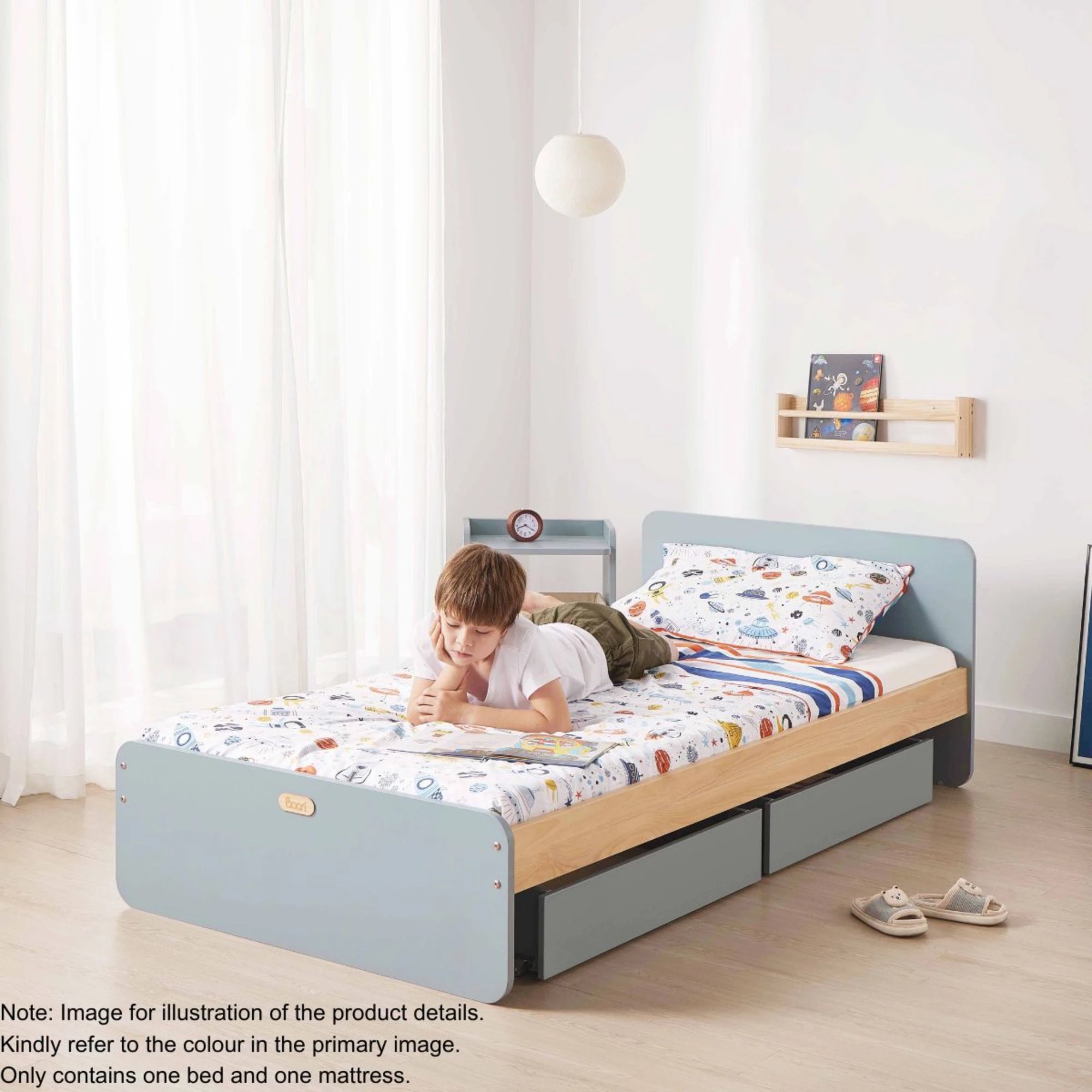 Boori Neat Kids NZ Single Bed with Spring Mattress, Barley