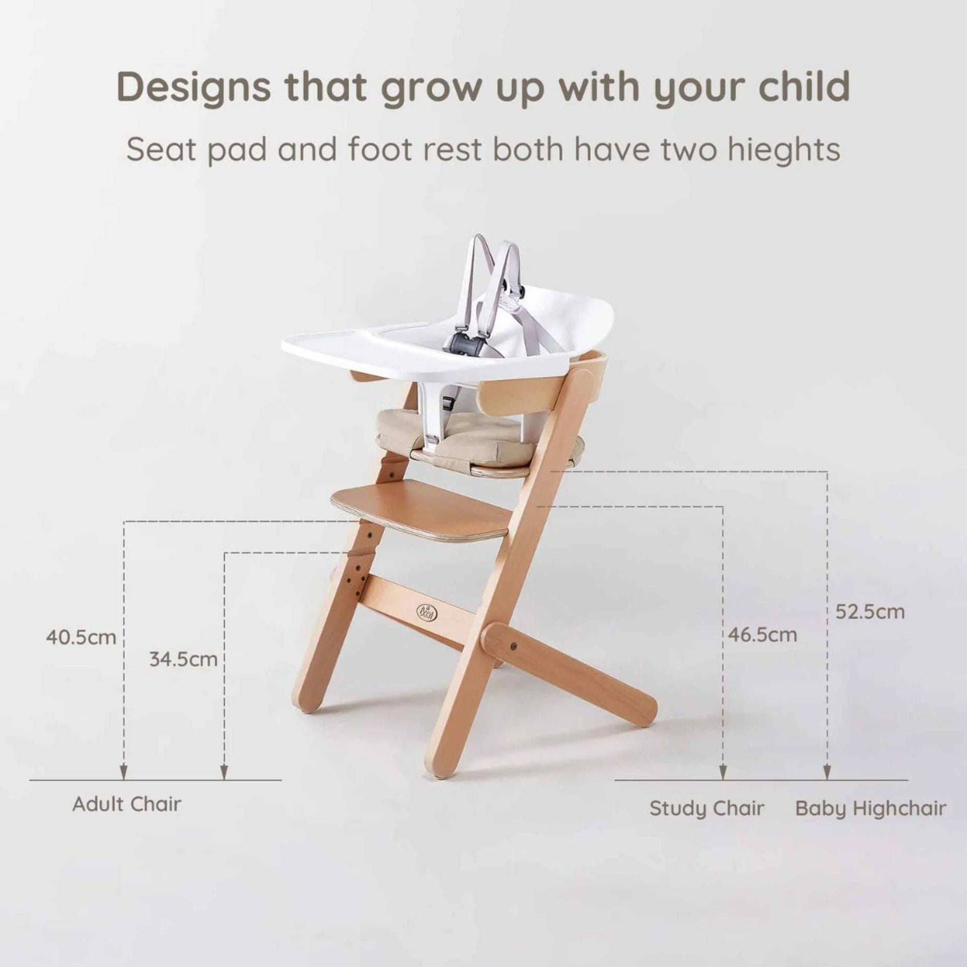 Boori Neat Kids High Chair V22 with Insert, Barley
