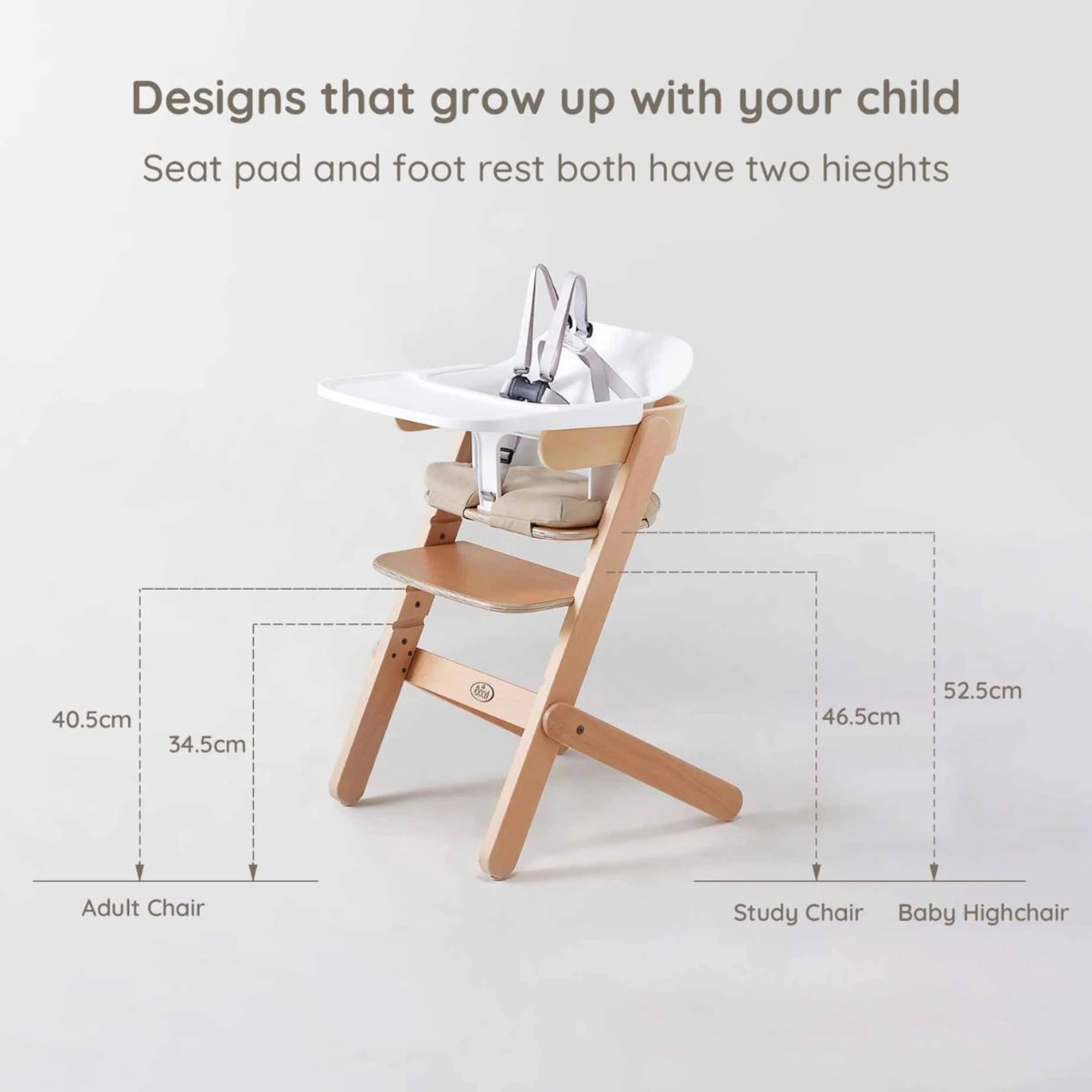 Boori Neat Kids High Chair V22 with Insert, Barley