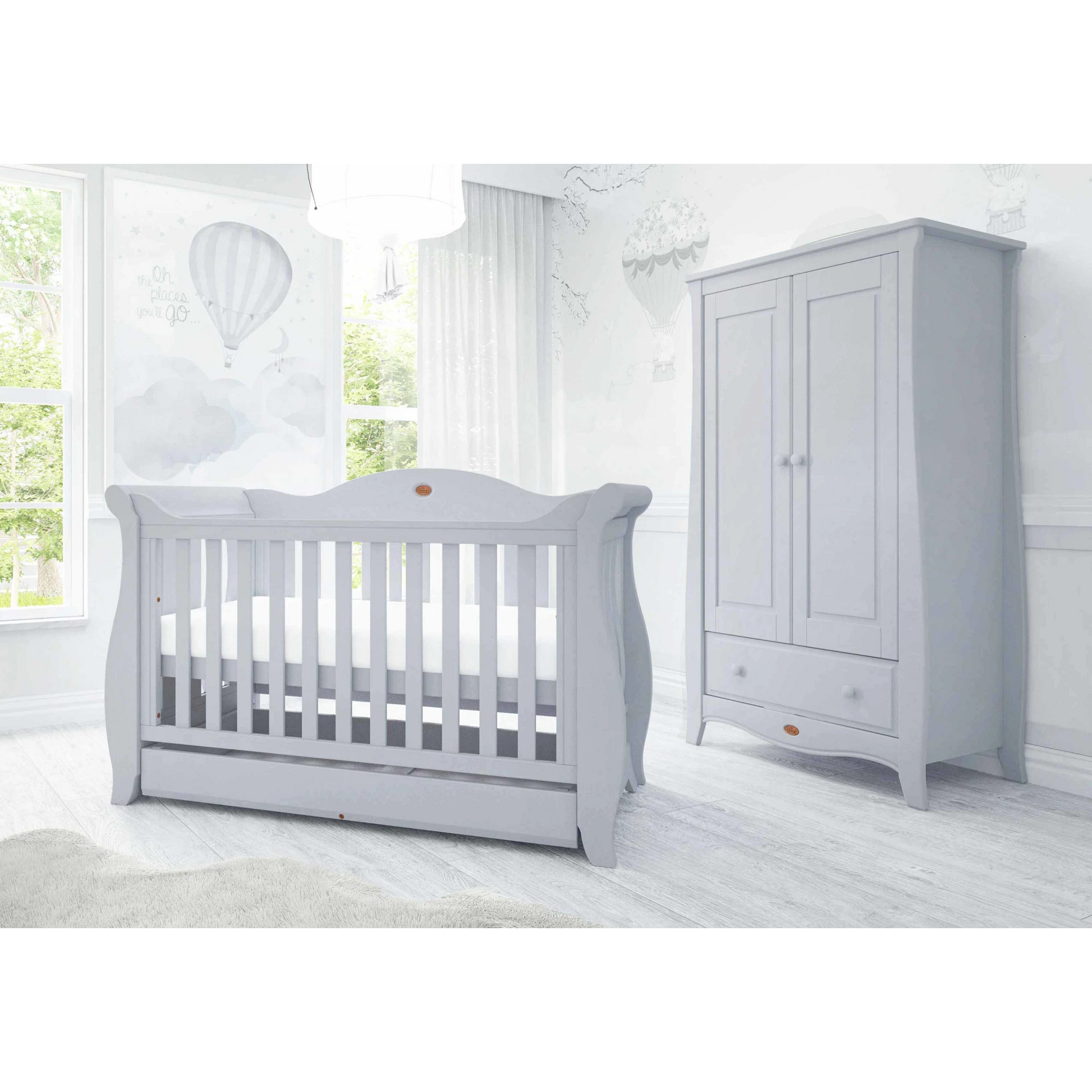 Boori Sleigh Kids Wardrobe, Pebble