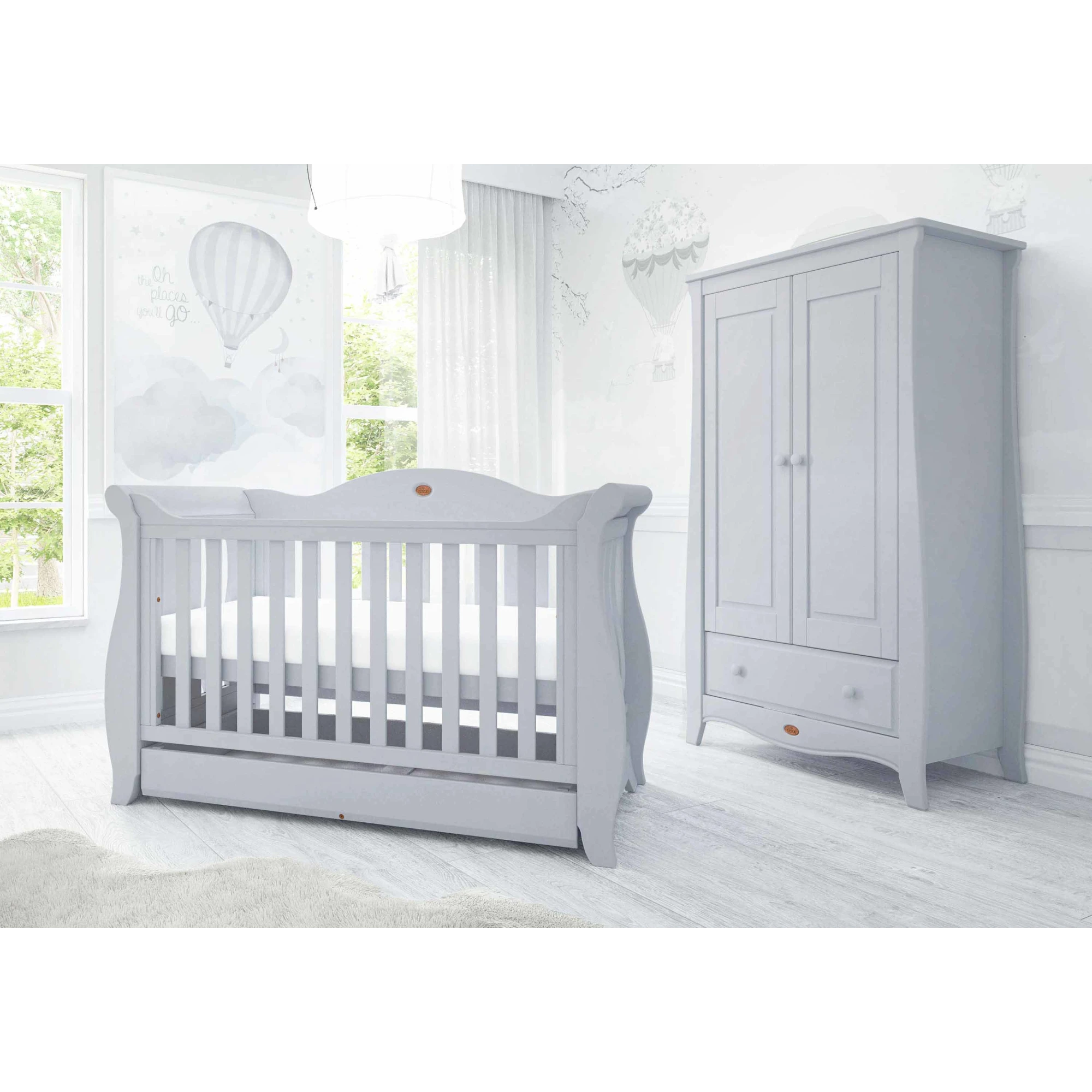Boori Sleigh Kids Wardrobe, Pebble