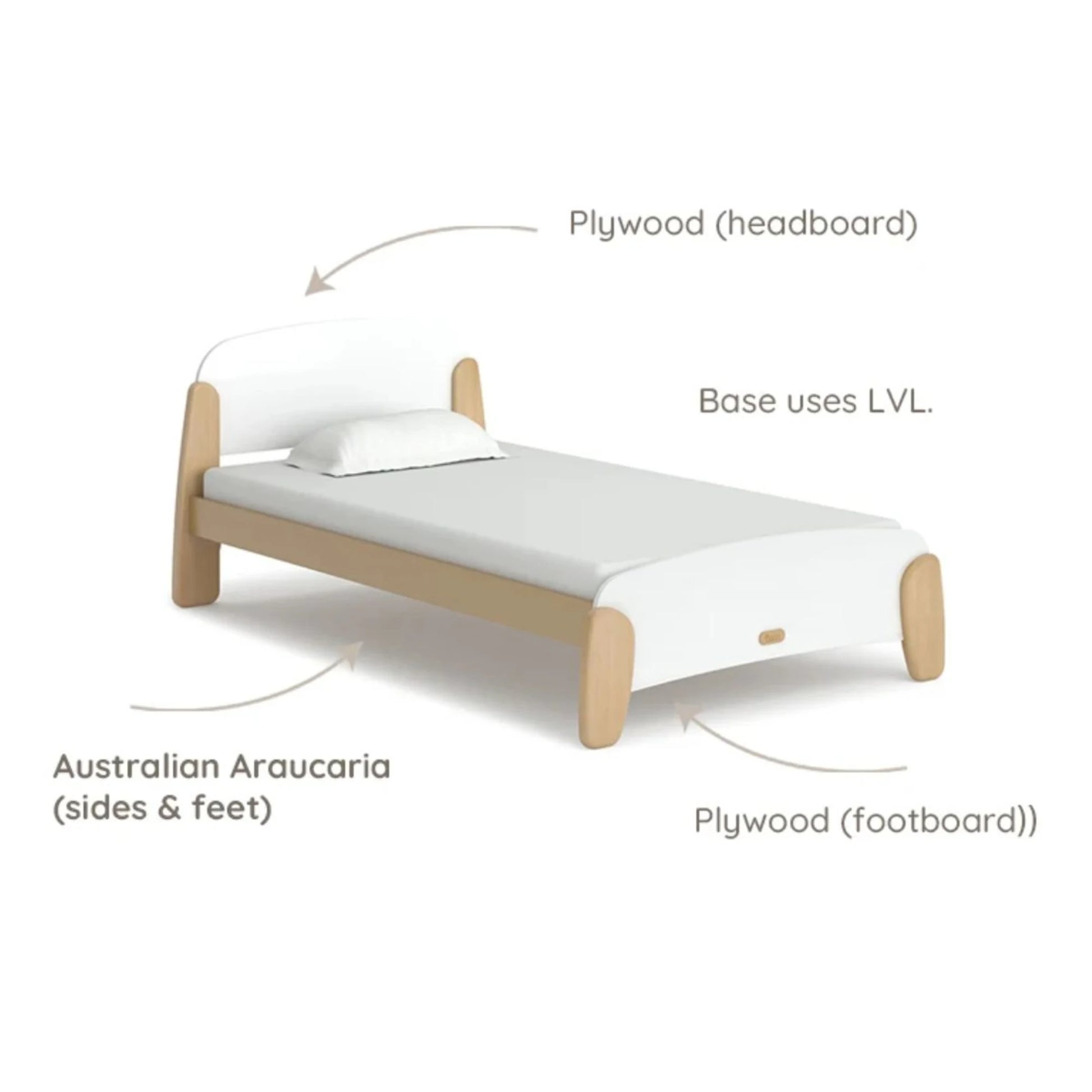 Boori Sunshine Kids NZ King Single Bed Frame, Barley