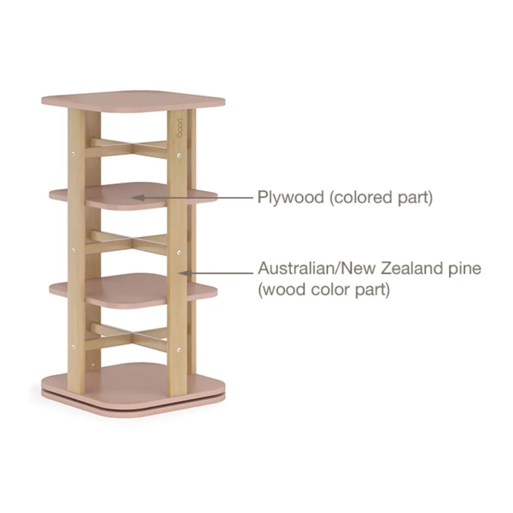 Boori Tidy Kids Rotating Bookshelf V22, Cherry