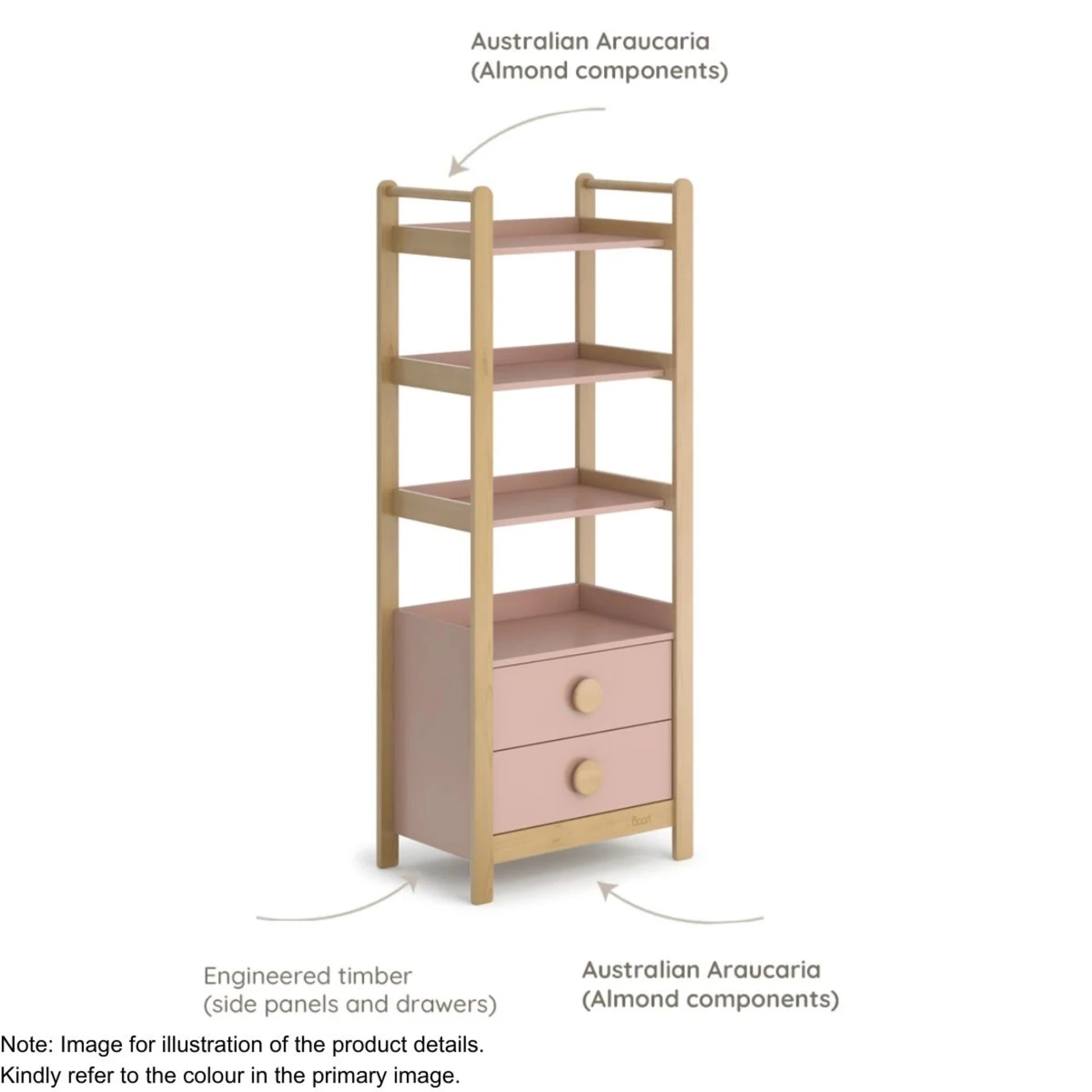 Boori Tidy Kids Storage Bookcase, Barley