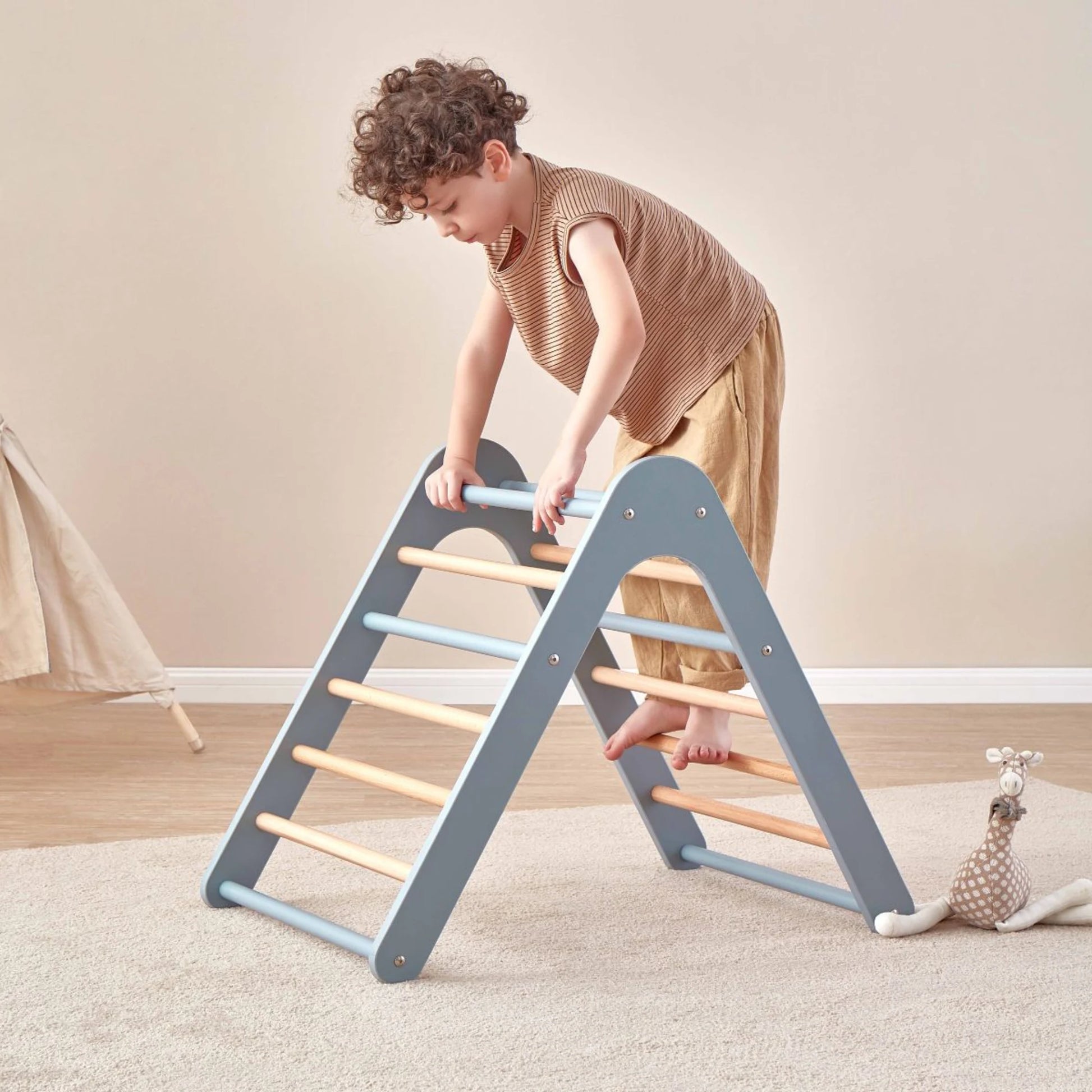 Boori Tidy Kids Climbing Triangle & Ramp 2 Piece Set, Blueberry