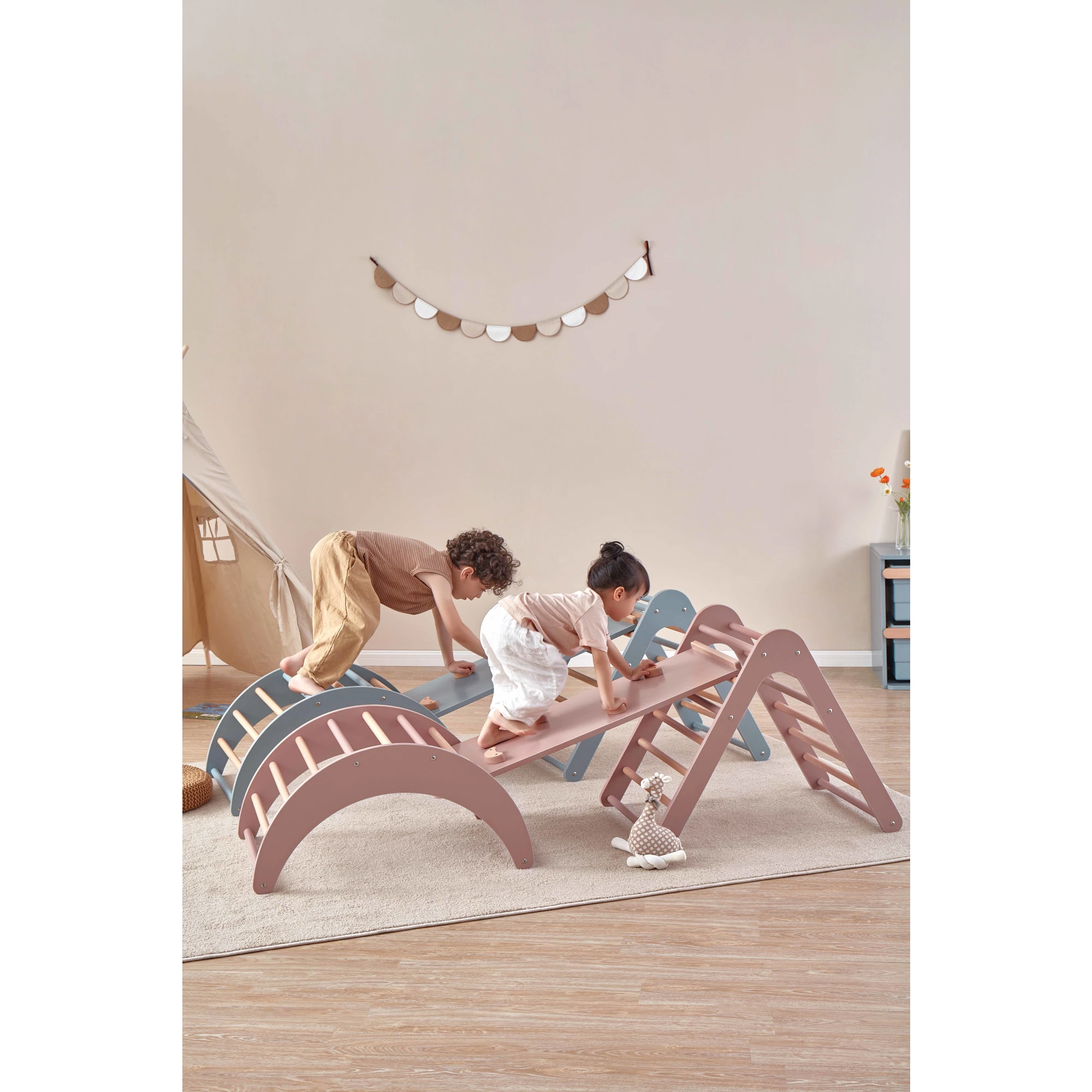 Boori Tidy Kids Pikler Climbing Arch, Cherry