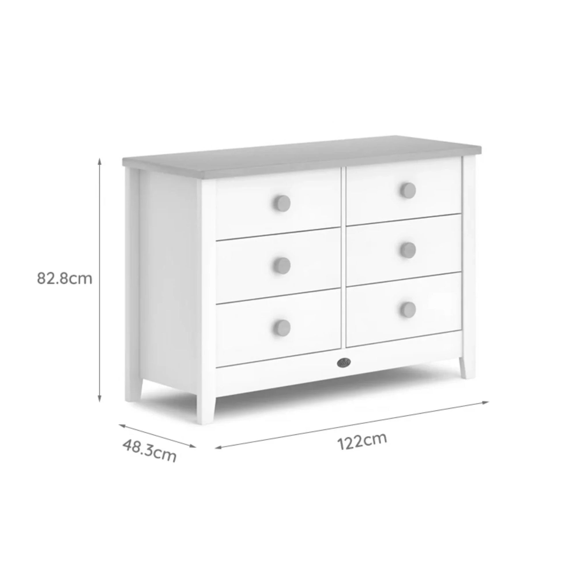 Boori Universal Kids 6 Drawer Chest, Soft White