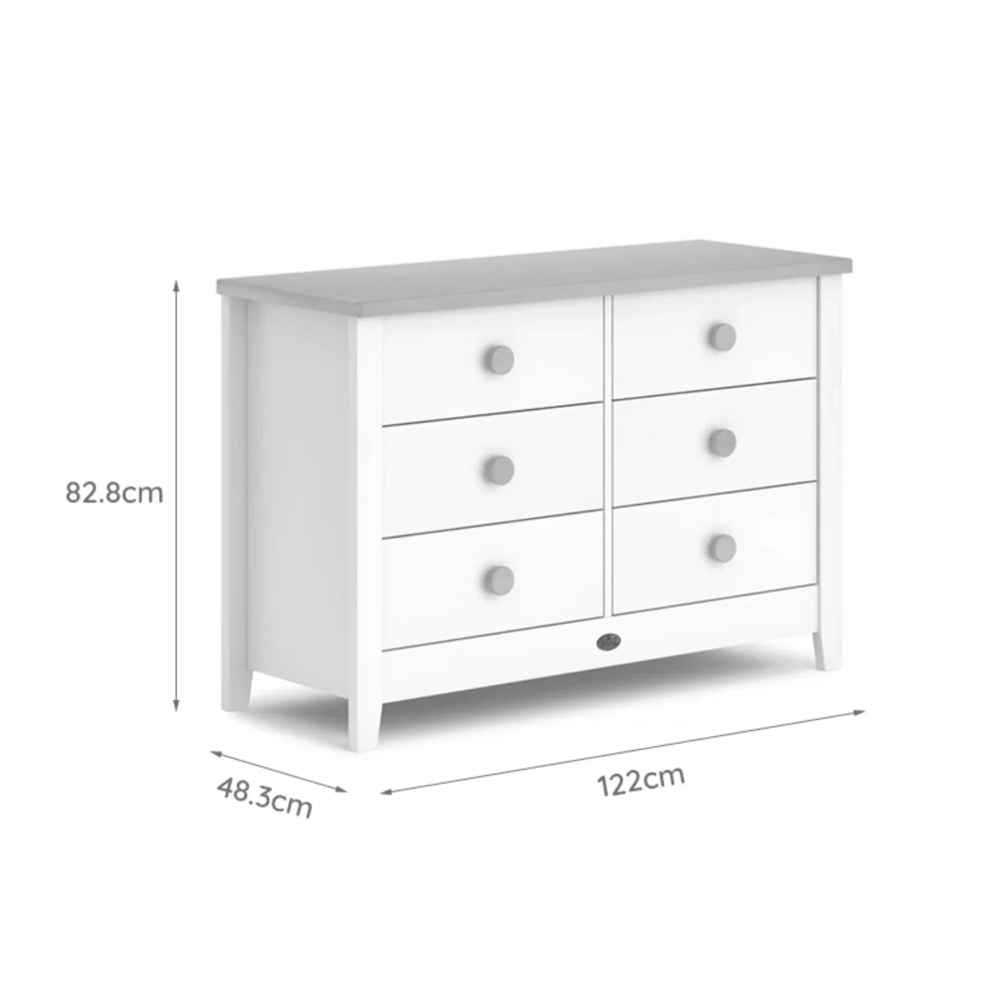 Boori Universal Kids 6 Drawer Chest, Soft White