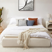 Lifely Felix Fabric Bed Base, Off-White