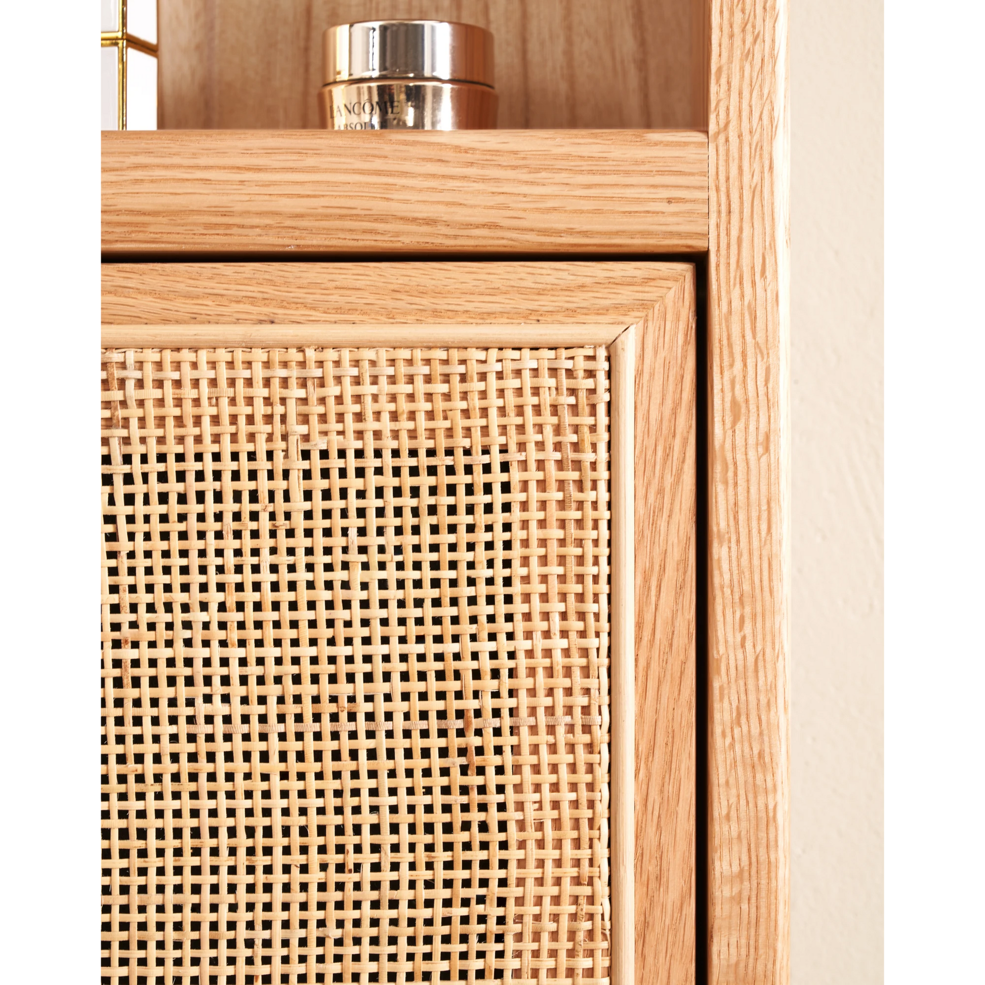 Solidwood Amber Pegboard Storage Rack with Mirror
