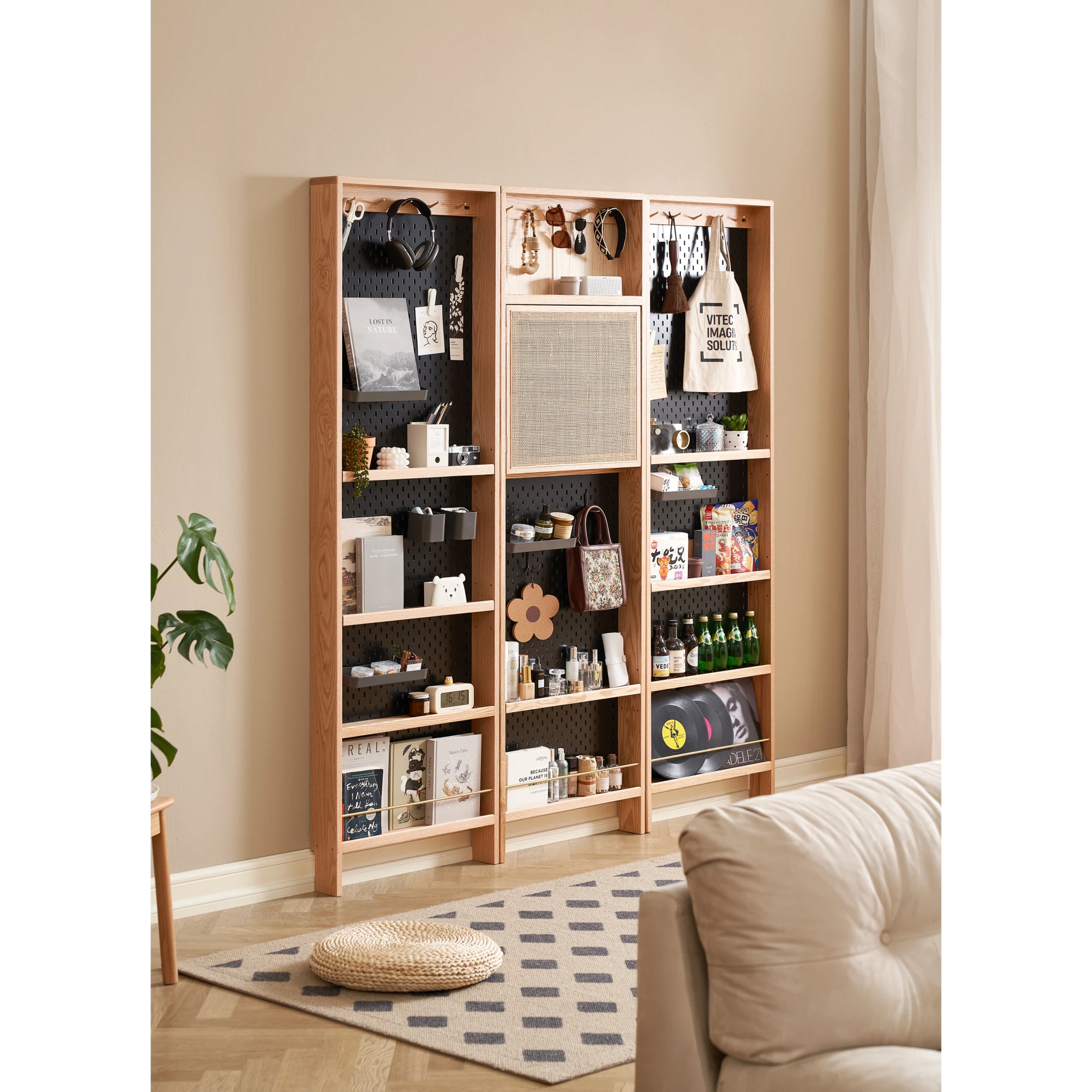 Solidwood Amber Pegboard Storage Rack