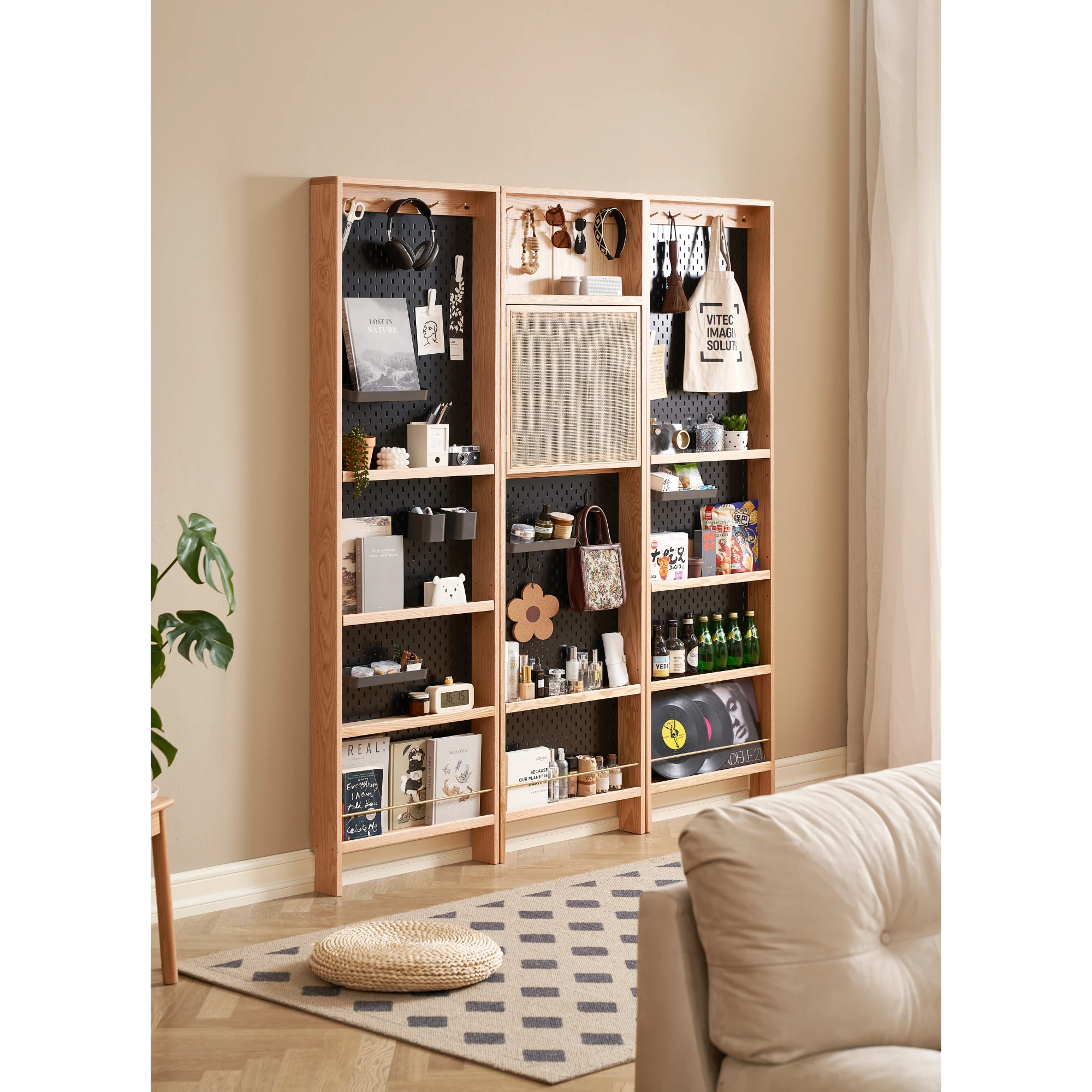 Solidwood Amber Pegboard Storage Rack