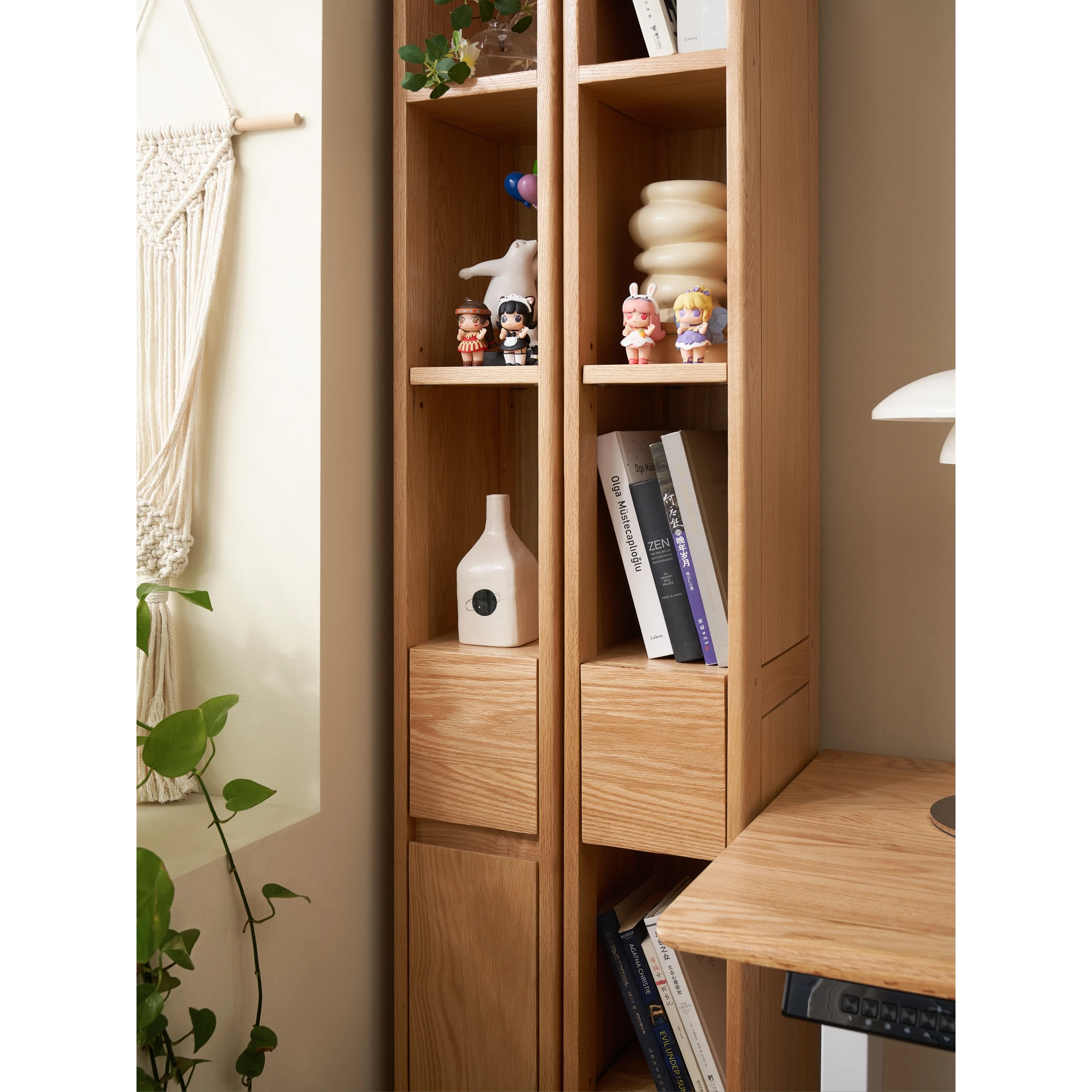Solidwood Amber Bookcase with Drawer