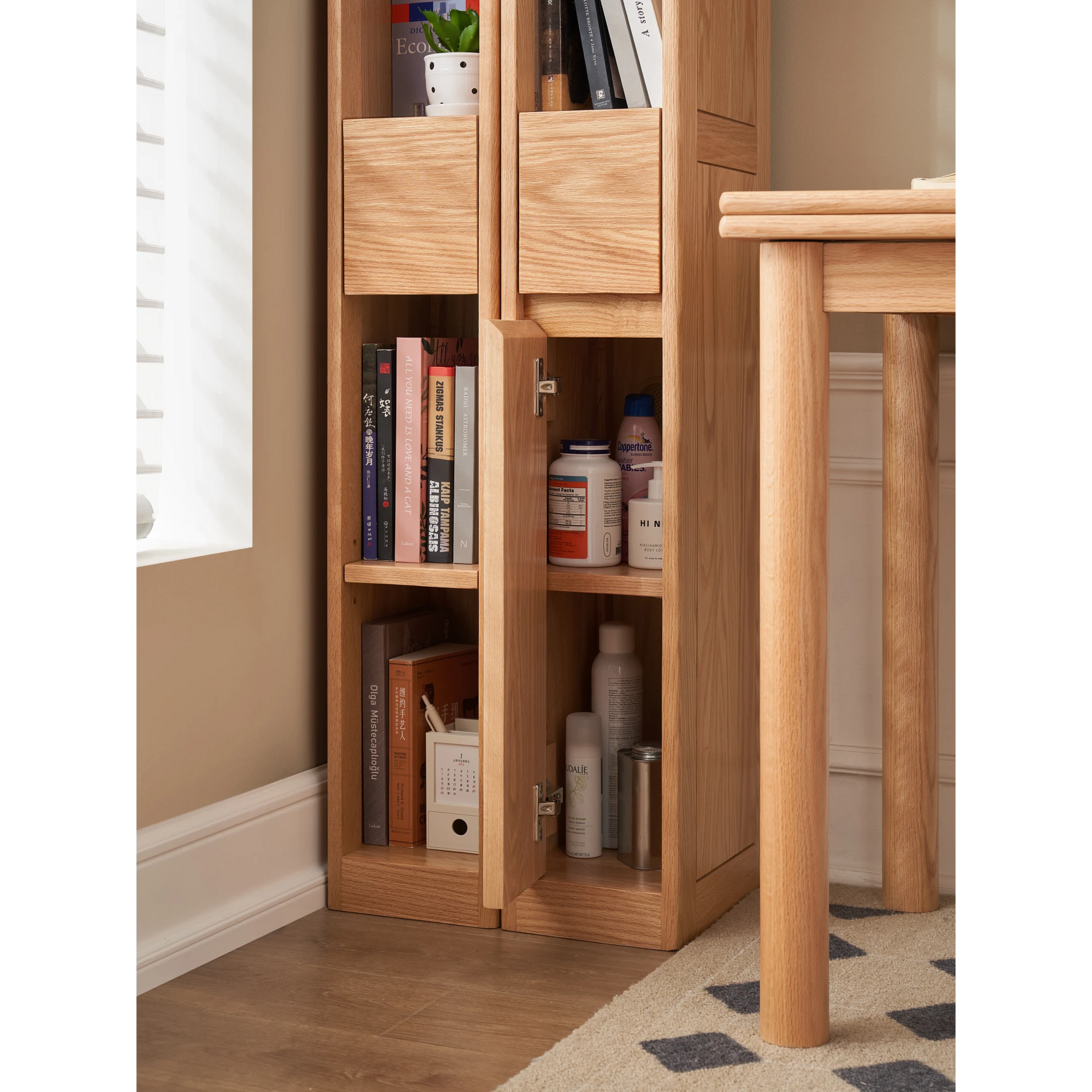 Solidwood Amber Bookcase with Drawer
