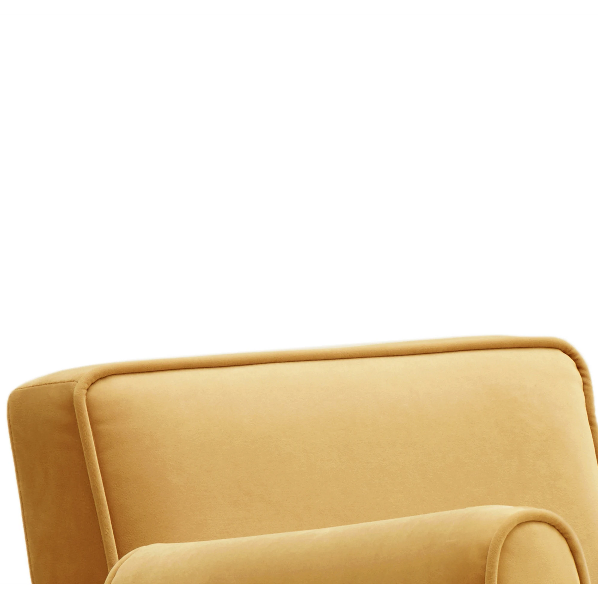 Solidwood Amber Flannelette Armchair, Yellow & Natural Wood