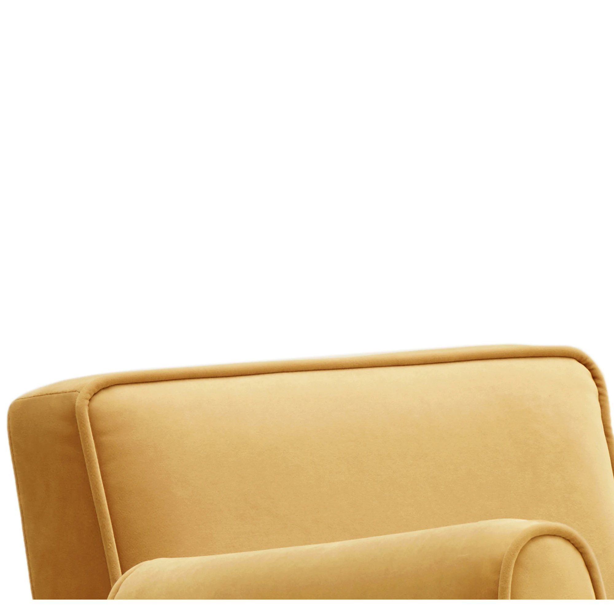 Solidwood Amber Flannelette Armchair, Yellow & Natural Wood