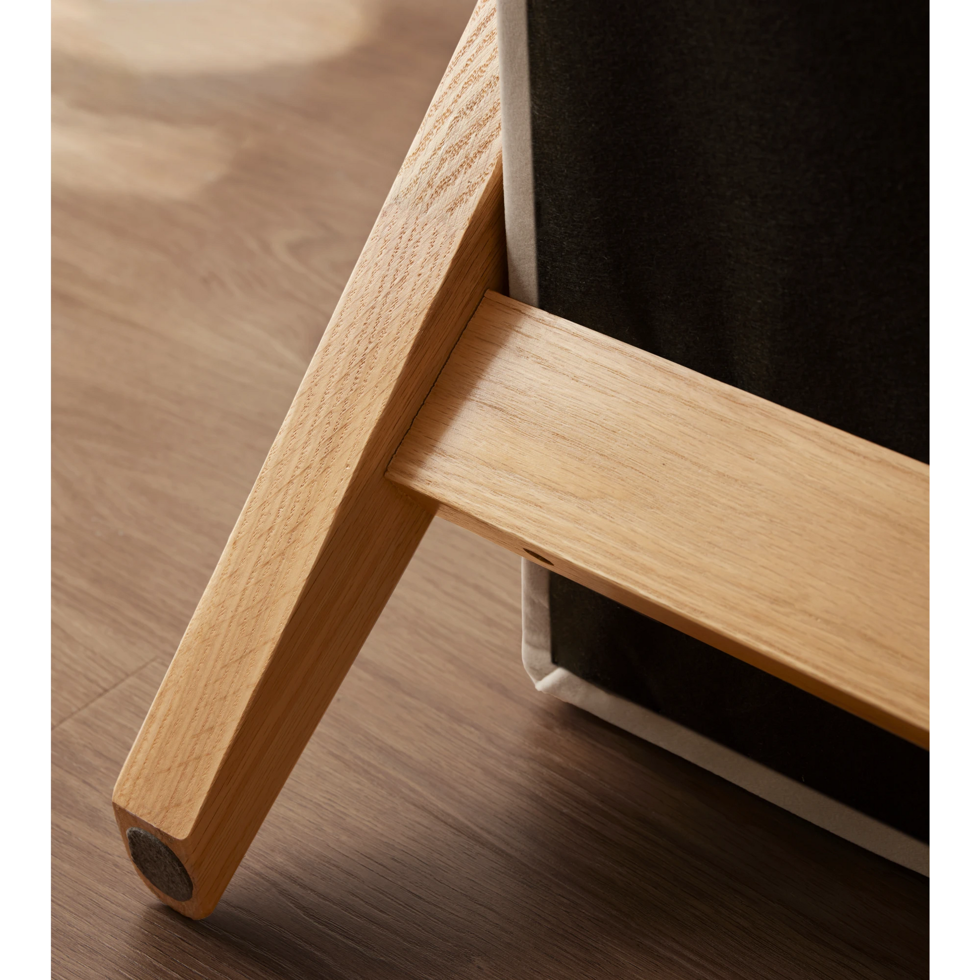 Solidwood Amber Flannelette Armchair, Yellow & Natural Wood