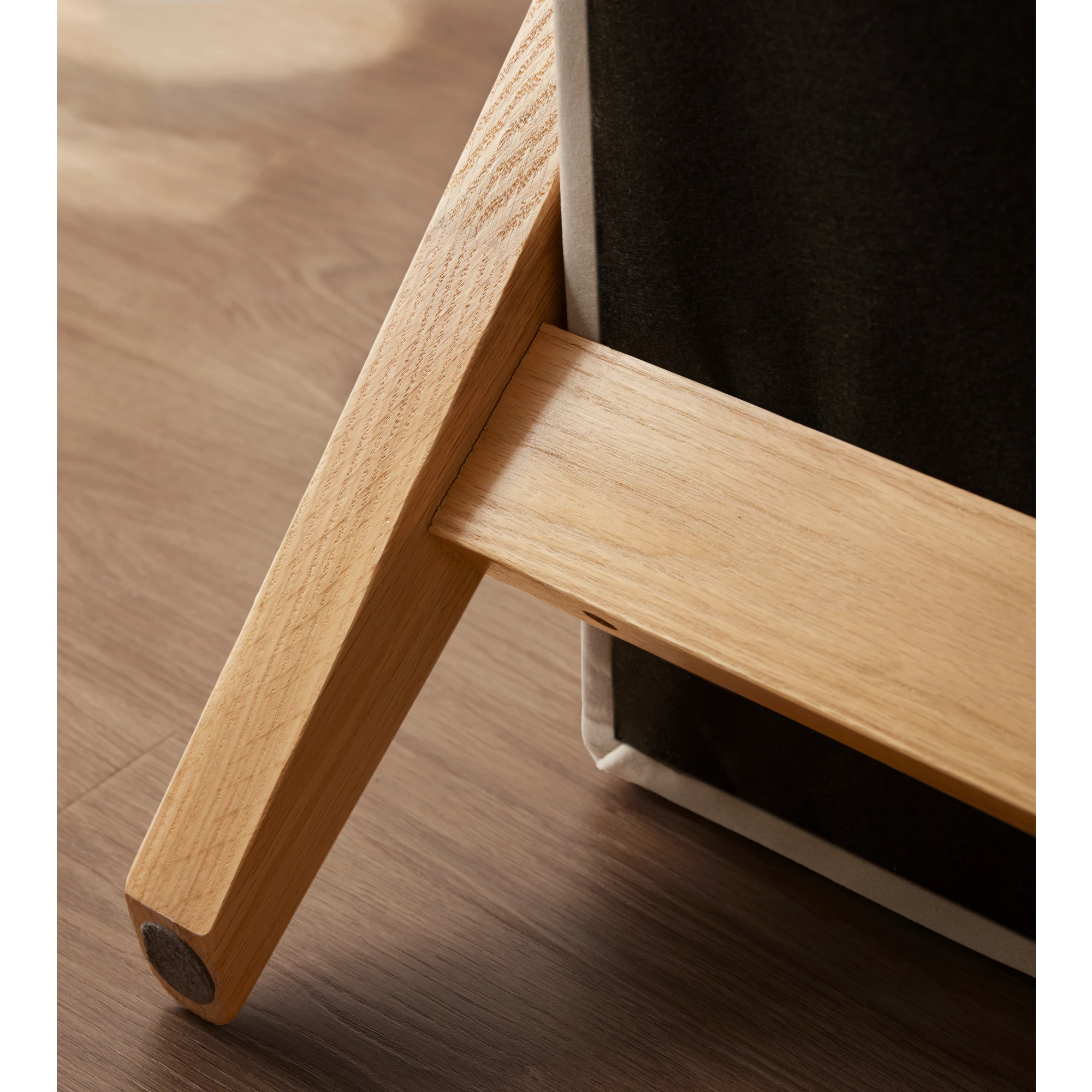Solidwood Amber Flannelette Armchair, Yellow & Natural Wood
