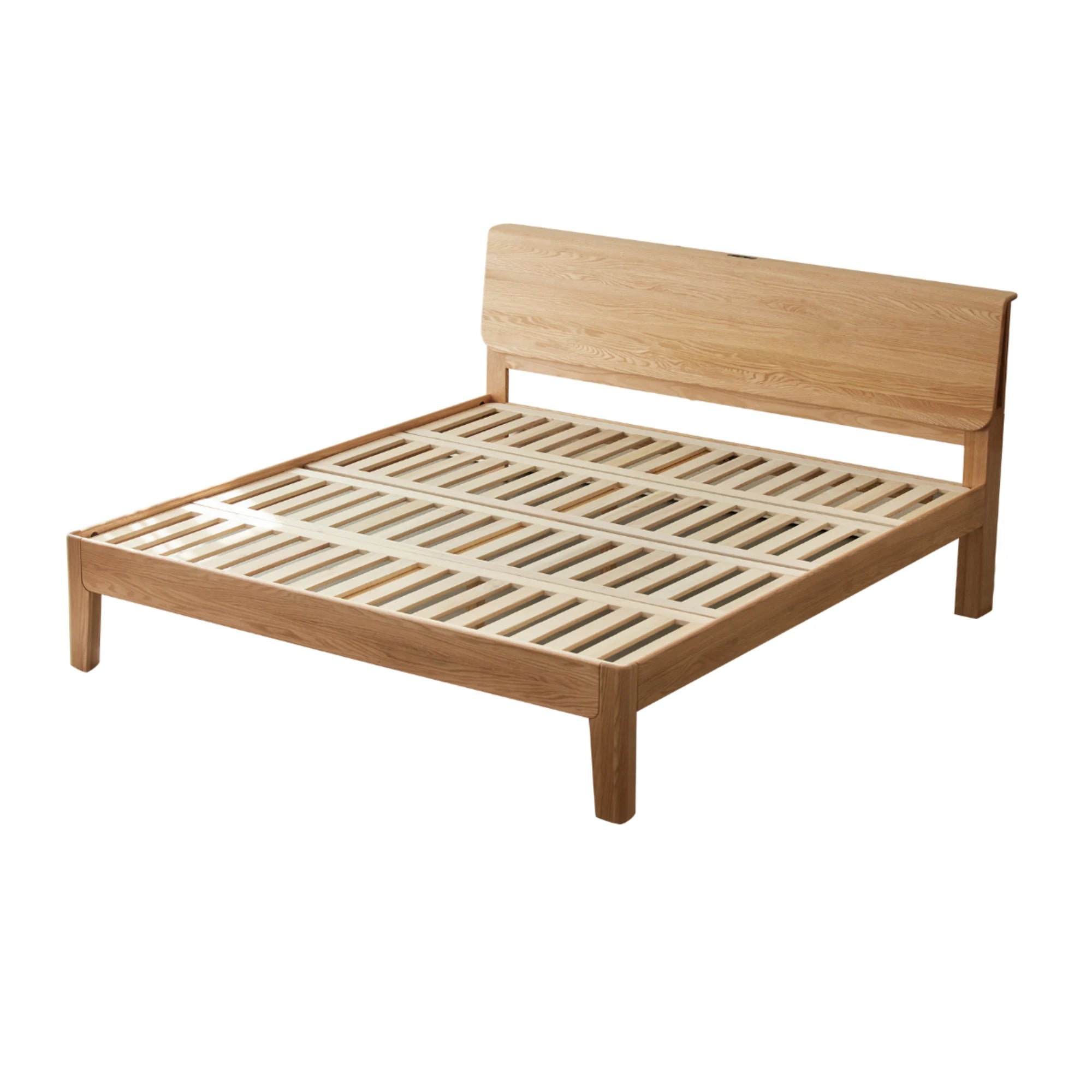 Solidwood Bailey Bed Frame, High Profile, Natural Wood