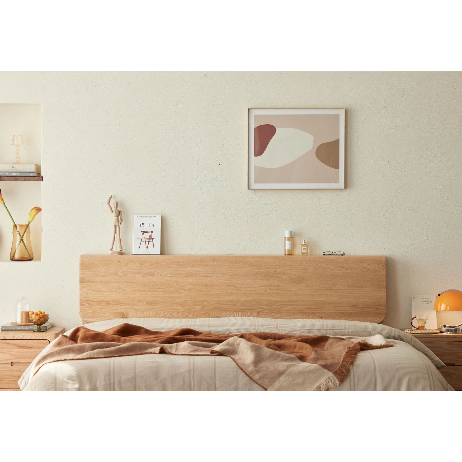 Solidwood Bailey Bed Frame, High Profile, Natural Wood