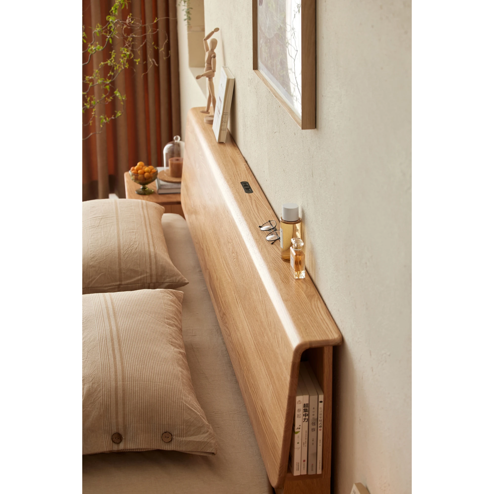 Solidwood Bailey Bed Frame, High Profile, Natural Wood