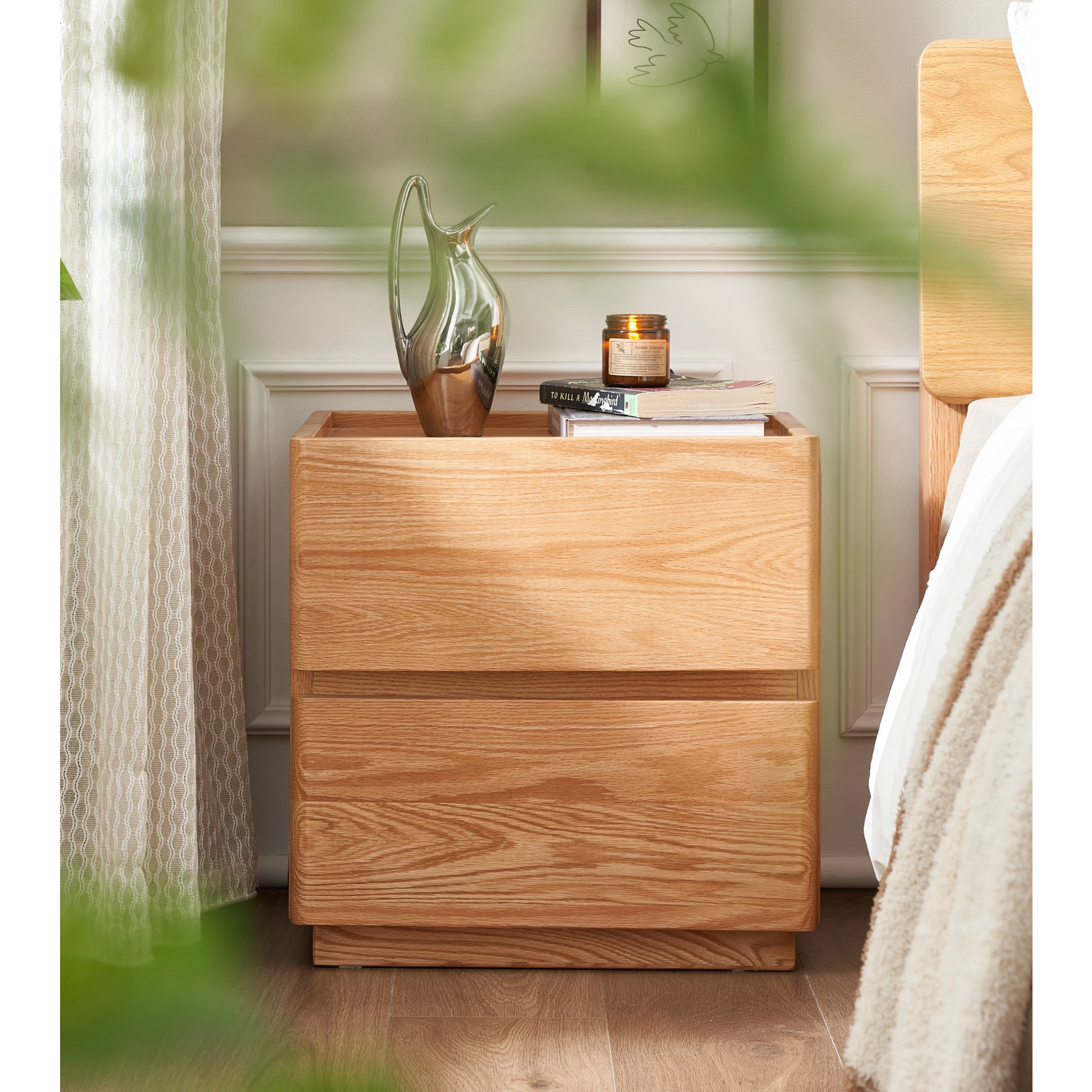 Solidwood Bailey 2-Drawer Bedside Table