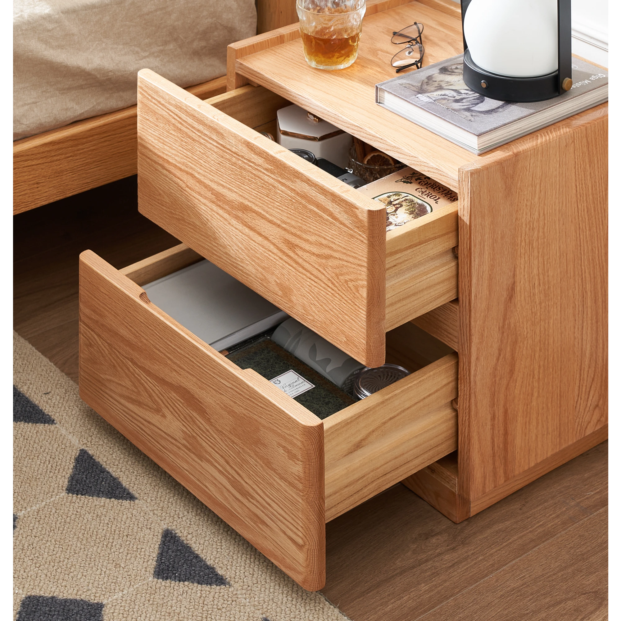 Solidwood Bailey 2-Drawer Bedside Table