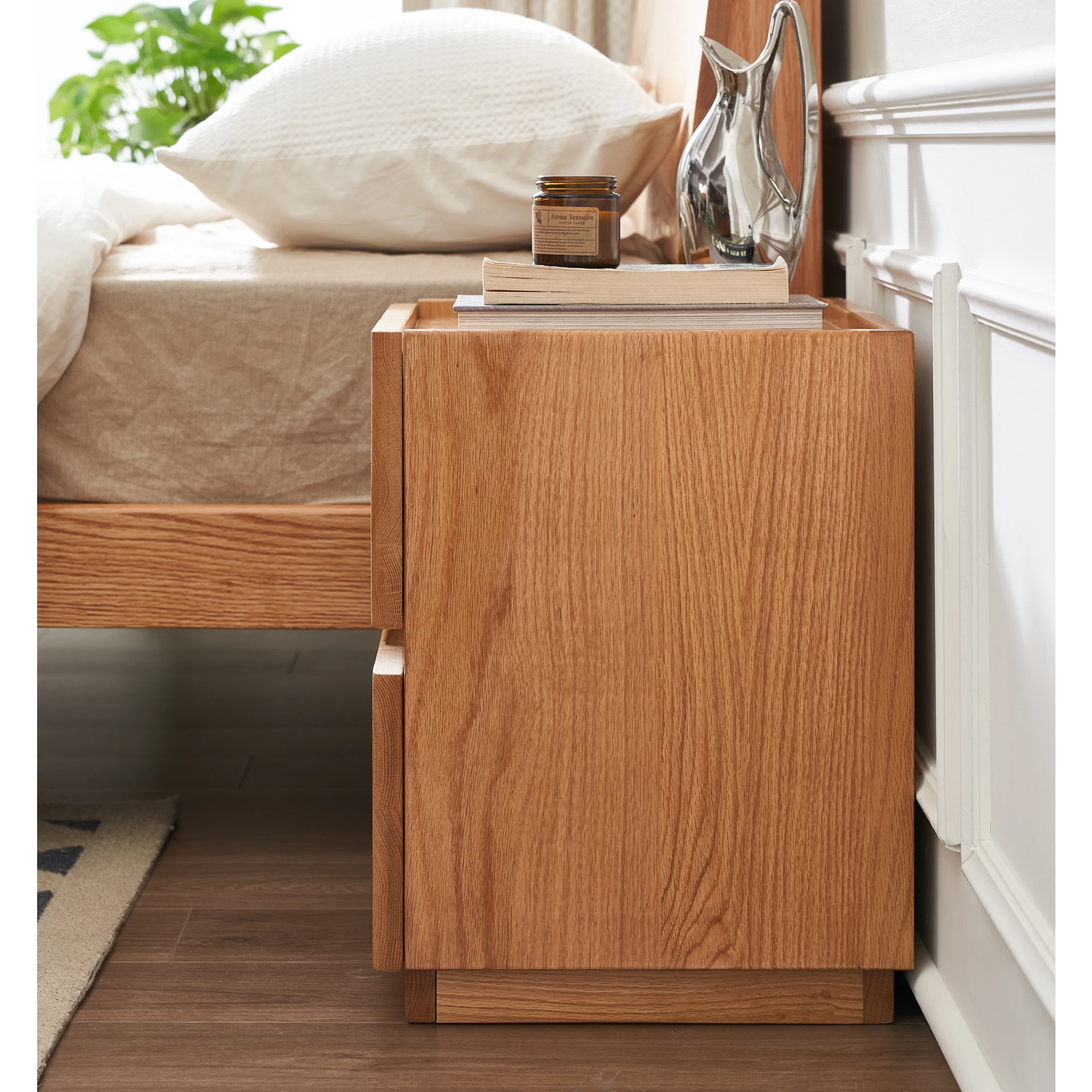 Solidwood Bailey 2-Drawer Bedside Table