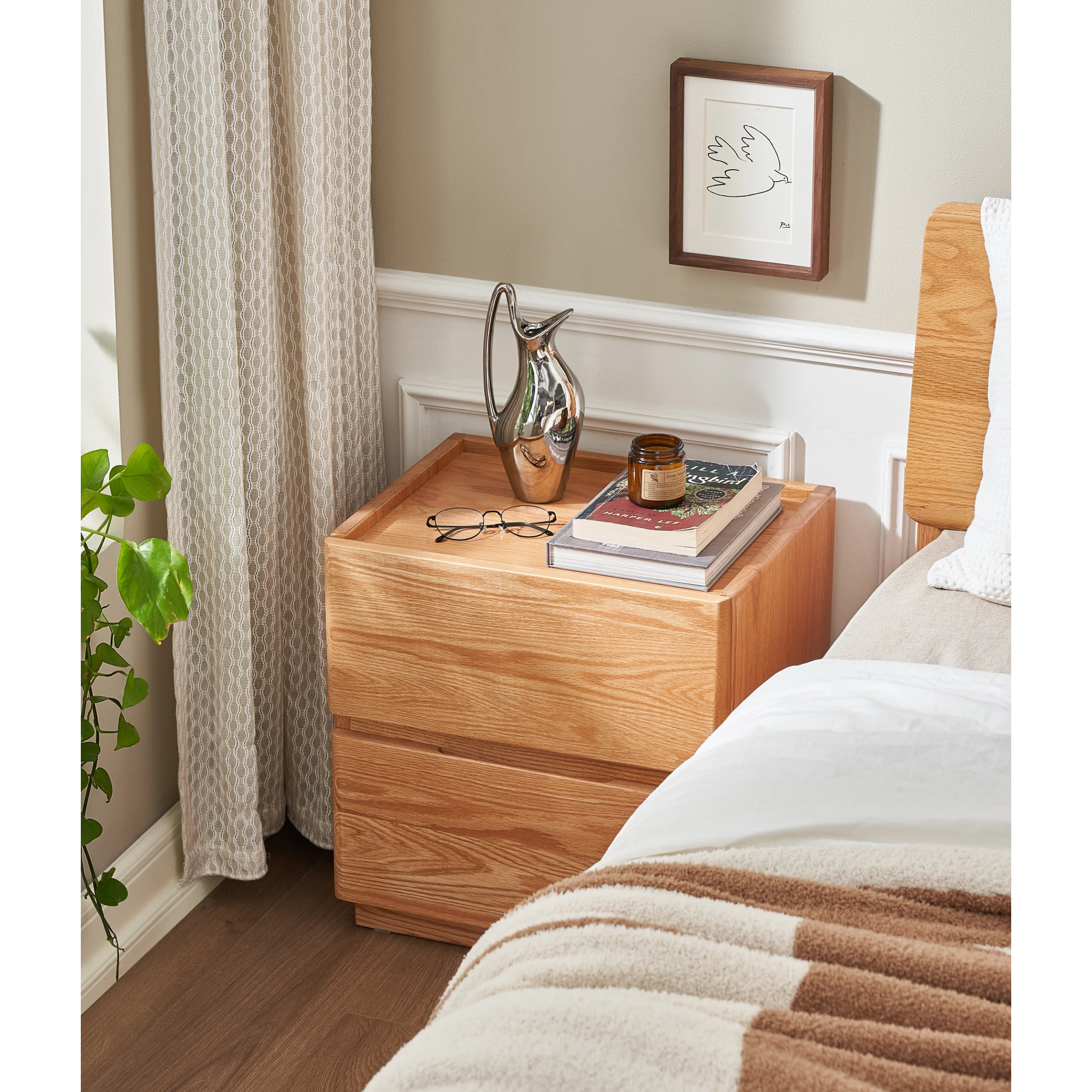Solidwood Bailey 2-Drawer Bedside Table