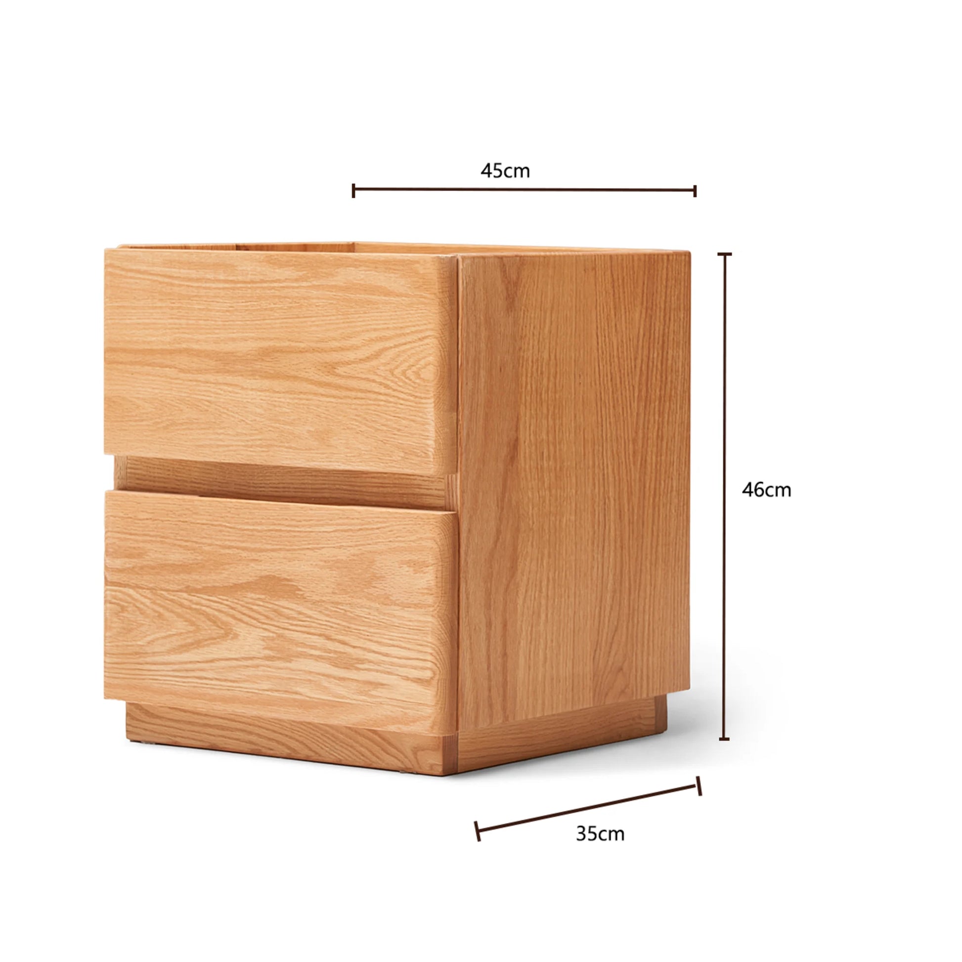 Solidwood Bailey 2-Drawer Bedside Table