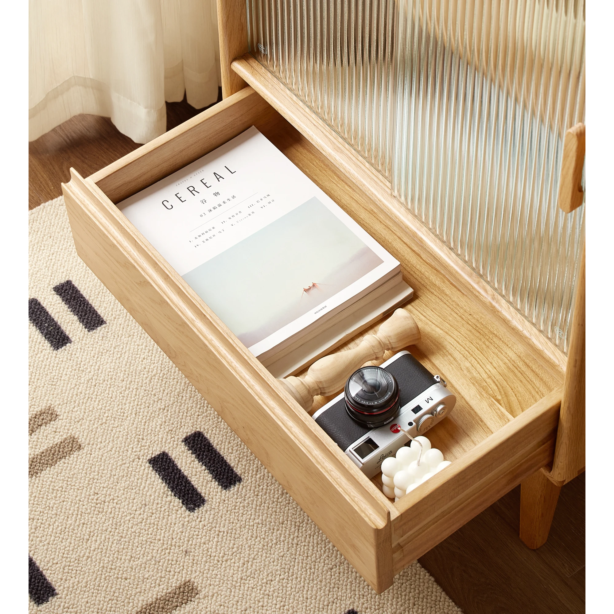 Solidwood Bailey Storage Cabinet with Drawer
