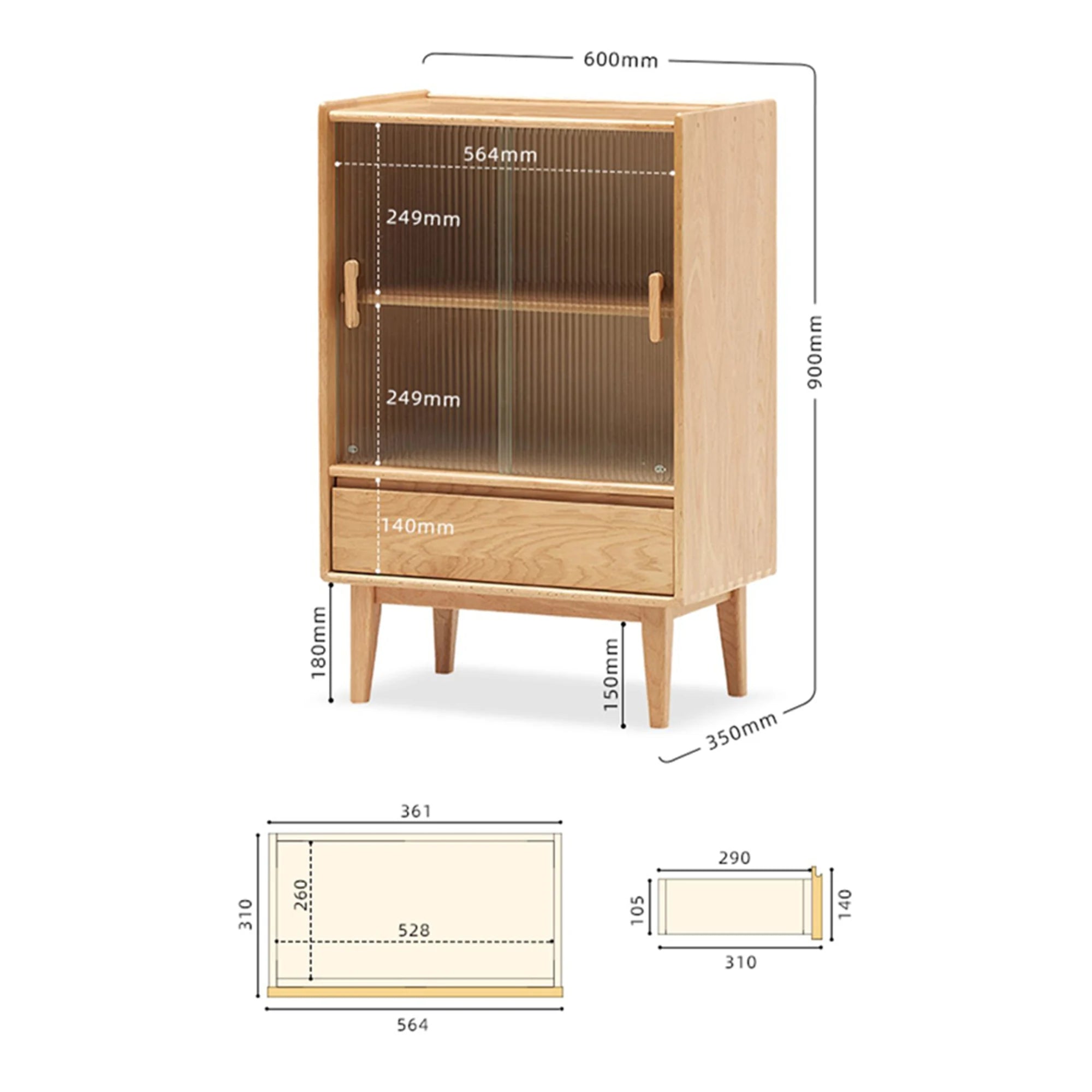 Solidwood Bailey Storage Cabinet with Drawer