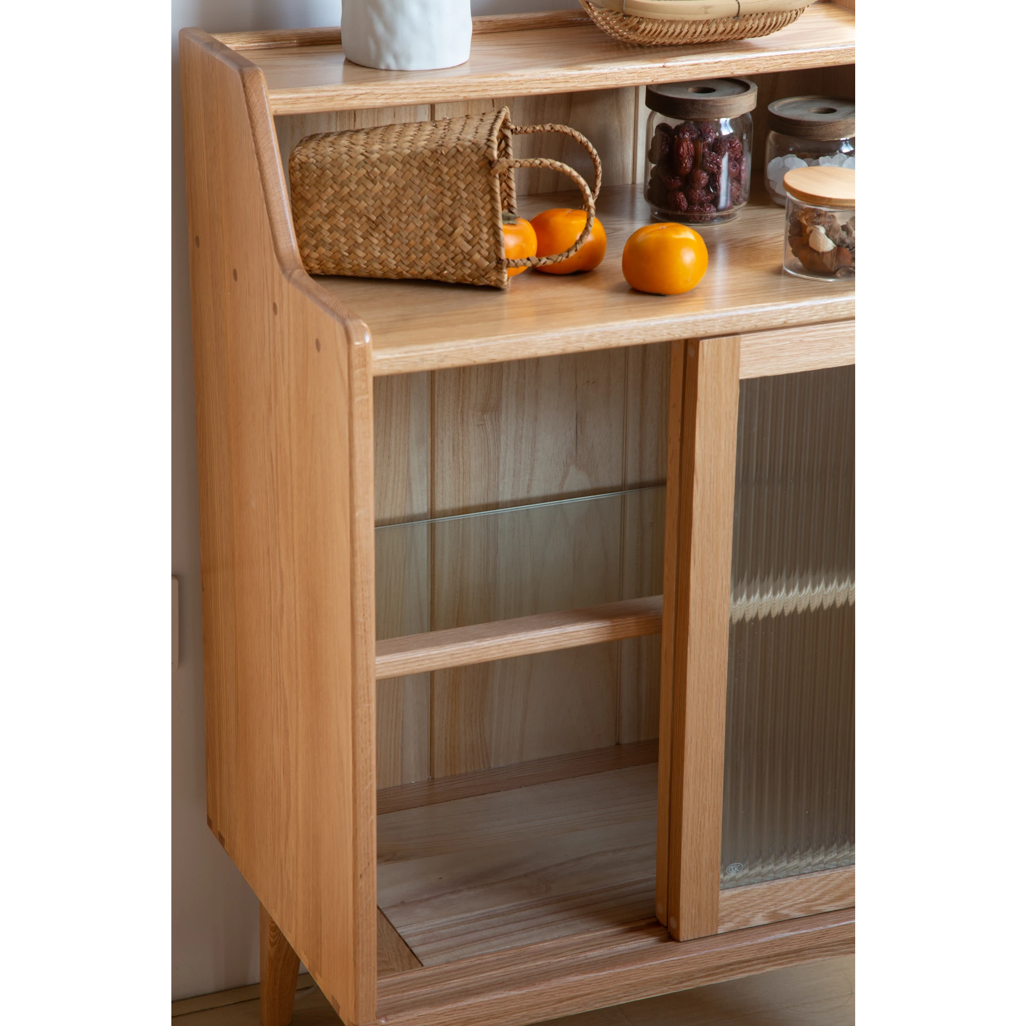 Solidwood Bailey Sideboard, 60x38x90CM, Natural Wood