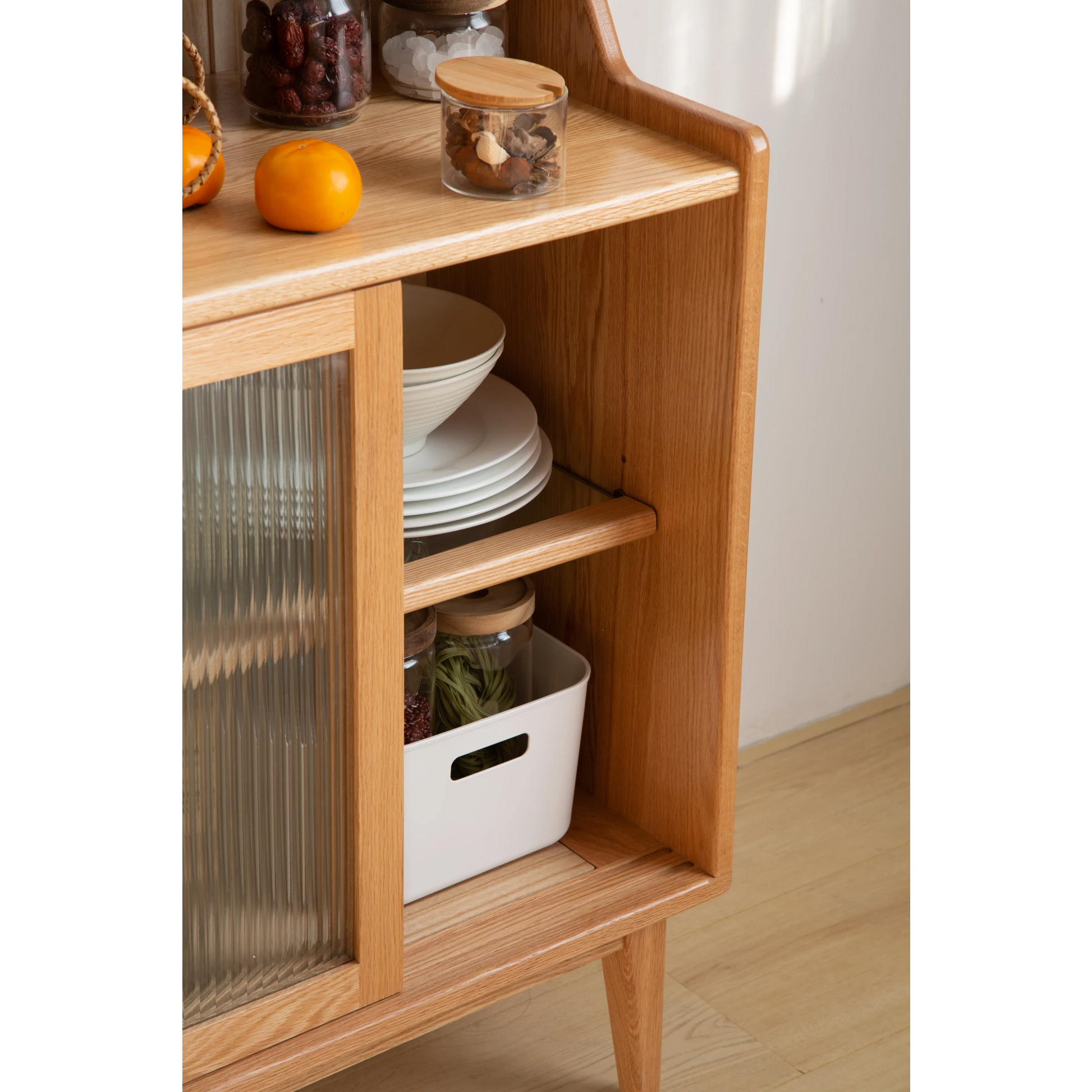 Solidwood Bailey Sideboard, 60x38x90CM, Natural Wood