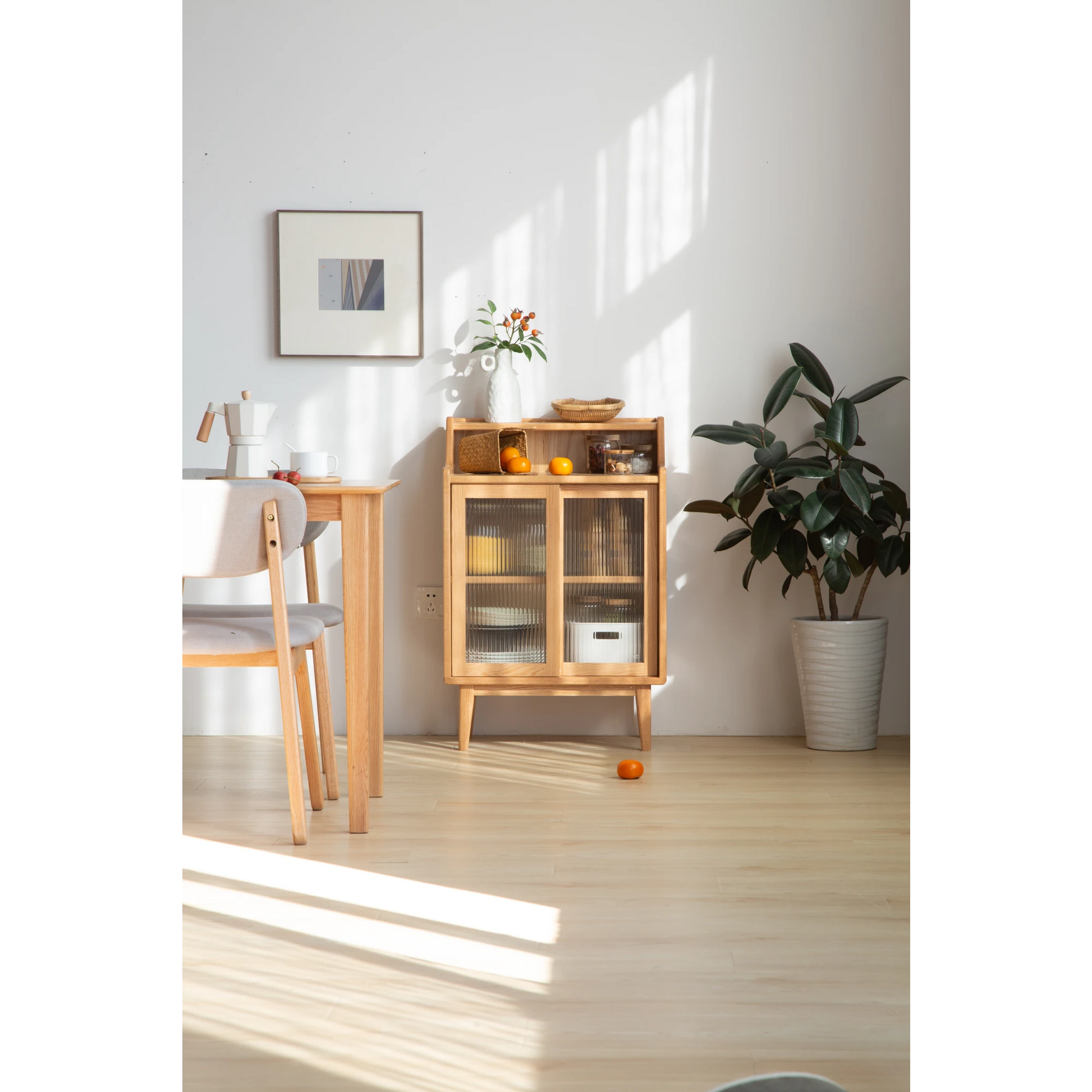 Solidwood Bailey Sideboard, 60x38x90CM, Natural Wood