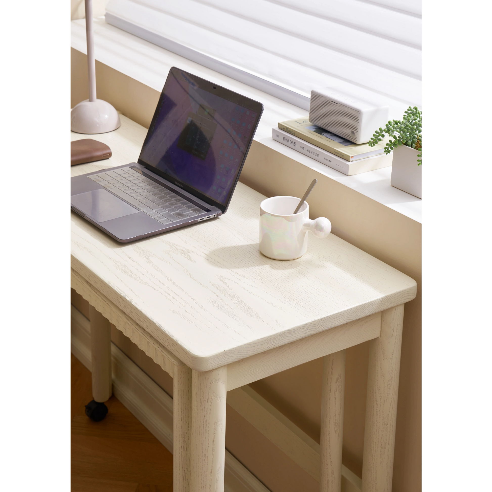 Solidwood Dolce Office Desk with Castors, Small