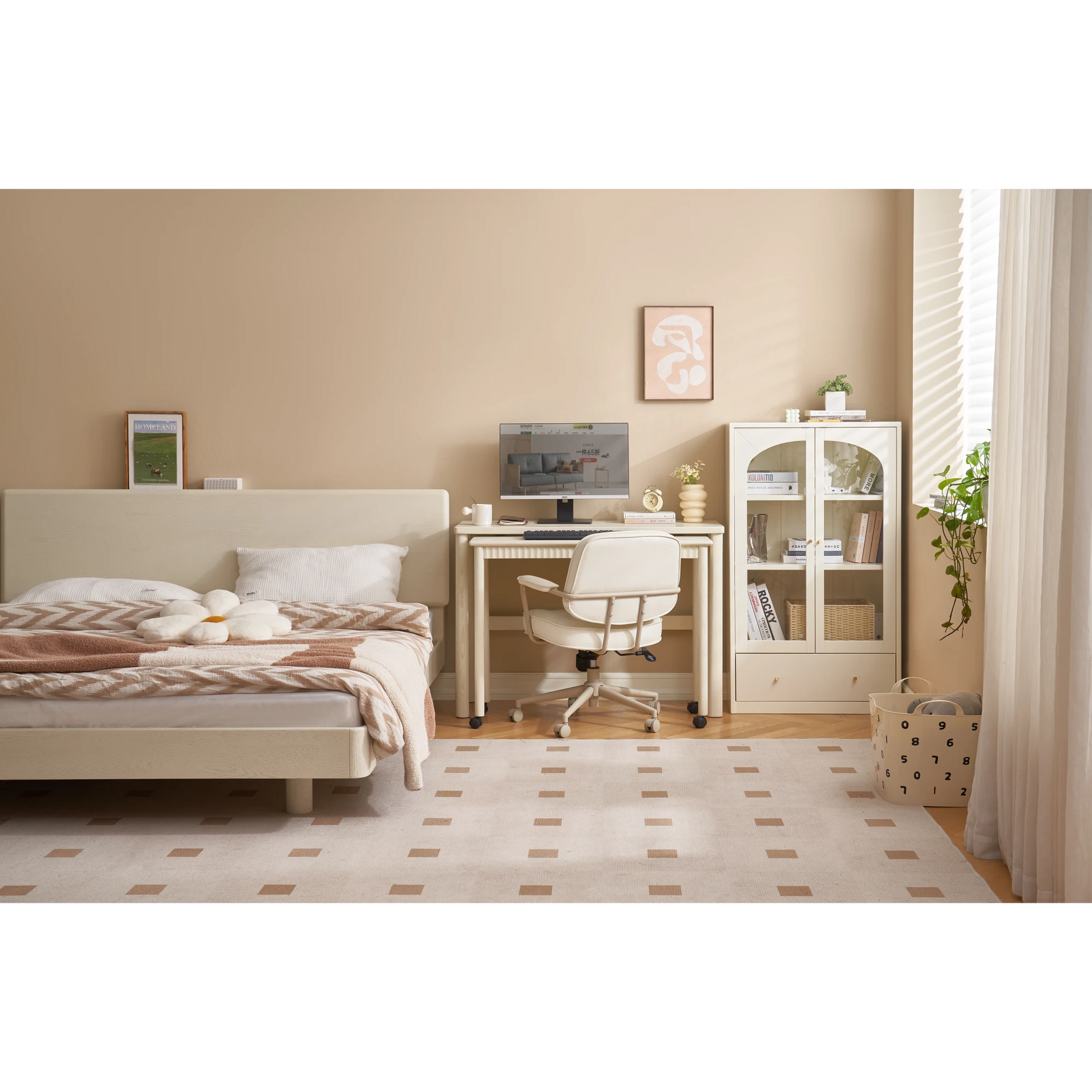 Solidwood Dolce Office Desk with Castors, Small