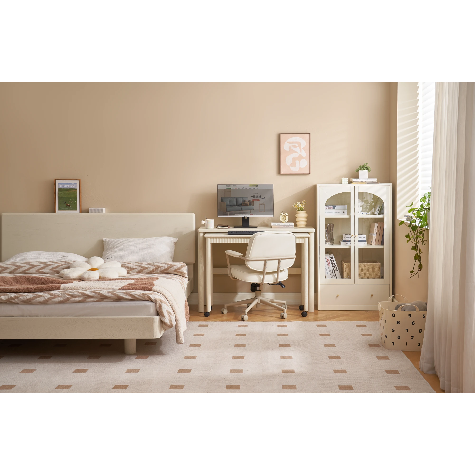 Solidwood Dolce Office Desk with Castors, Small