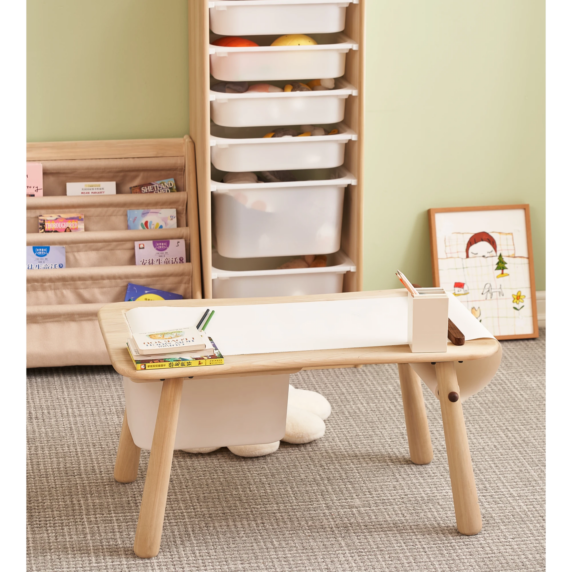 Solidwood Mio Kids Desk with Storage Box