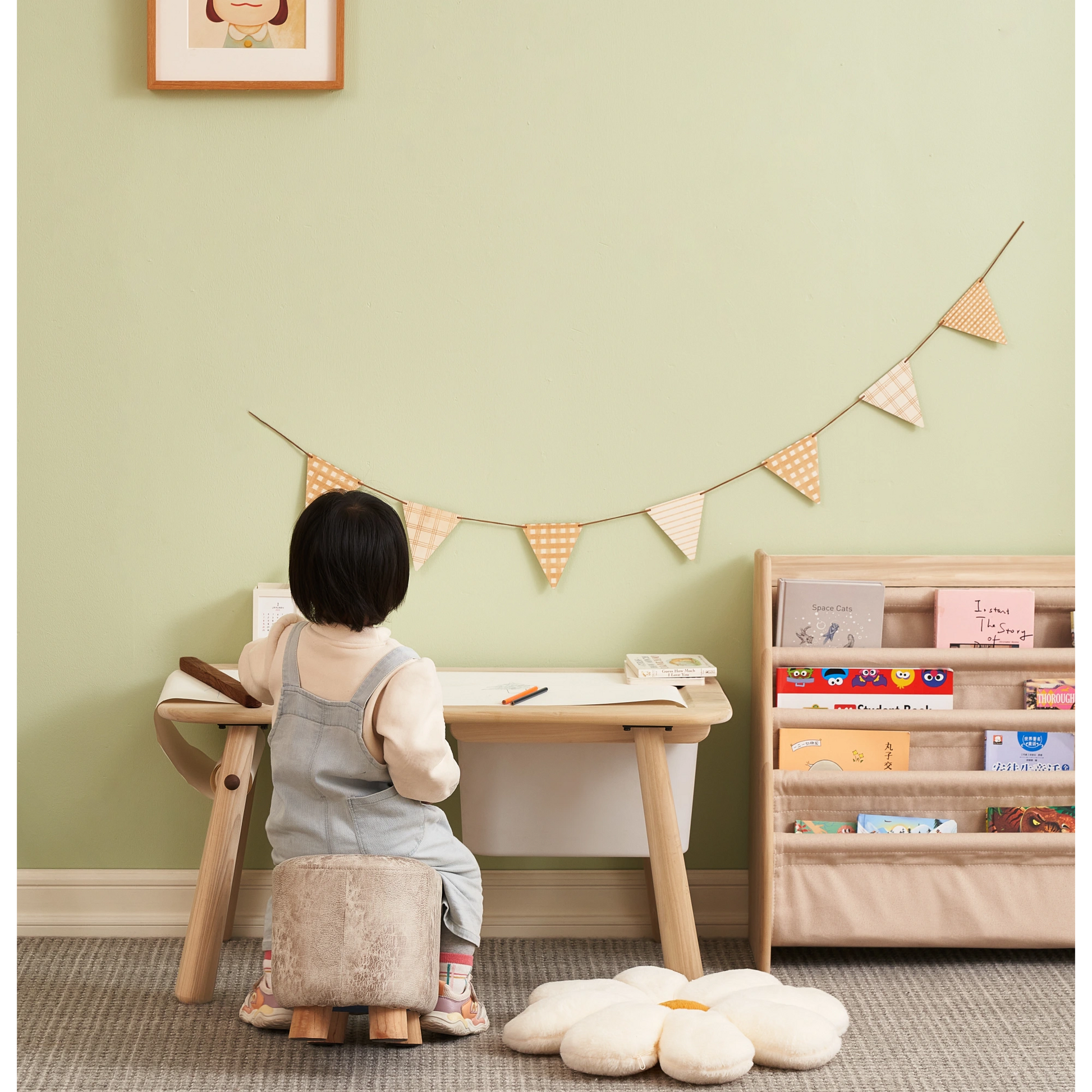 Solidwood Mio Kids Desk with Storage Box