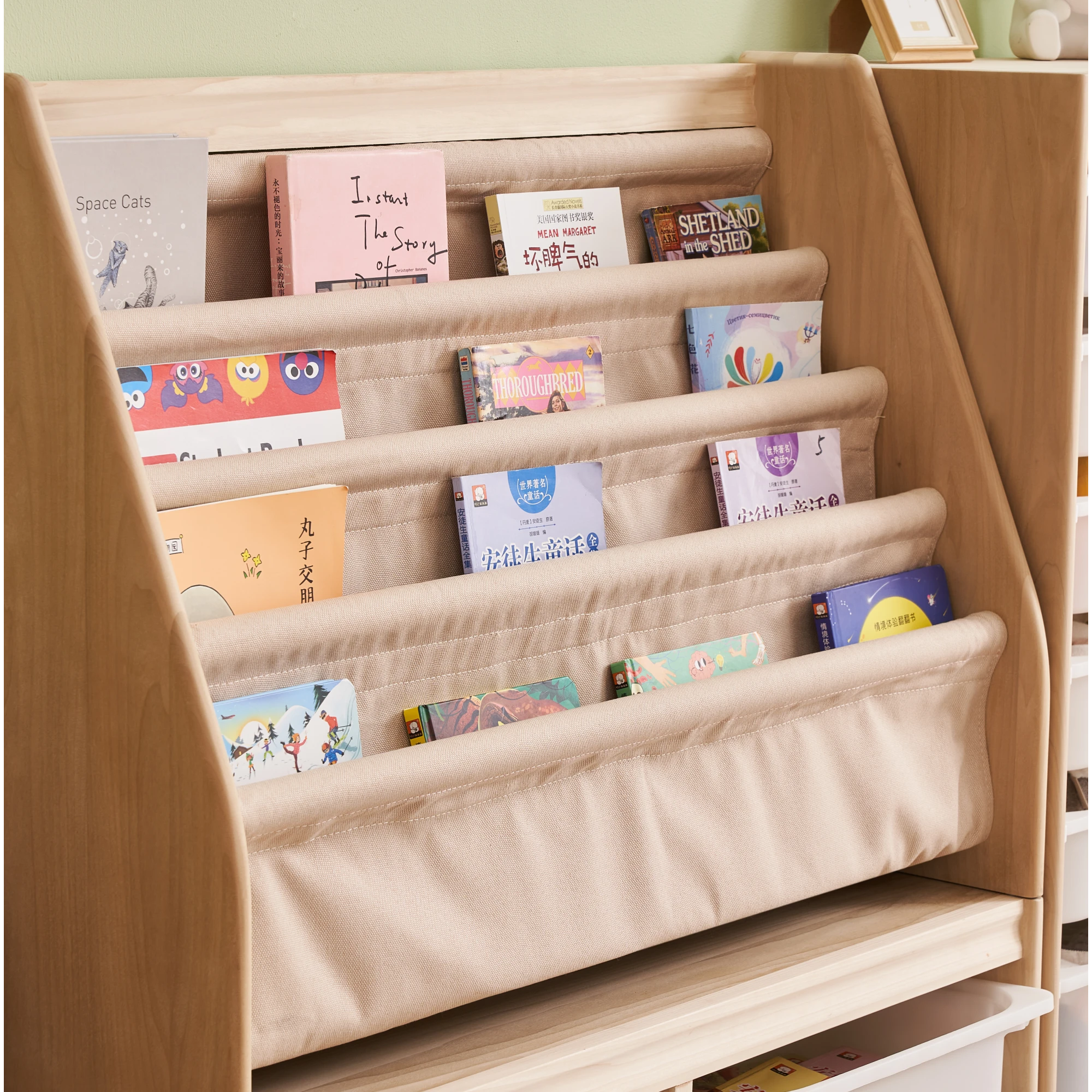 Solidwood Mio Kids Bookshelf + Toy Storage Combination with 2 Drawers, Set of 3