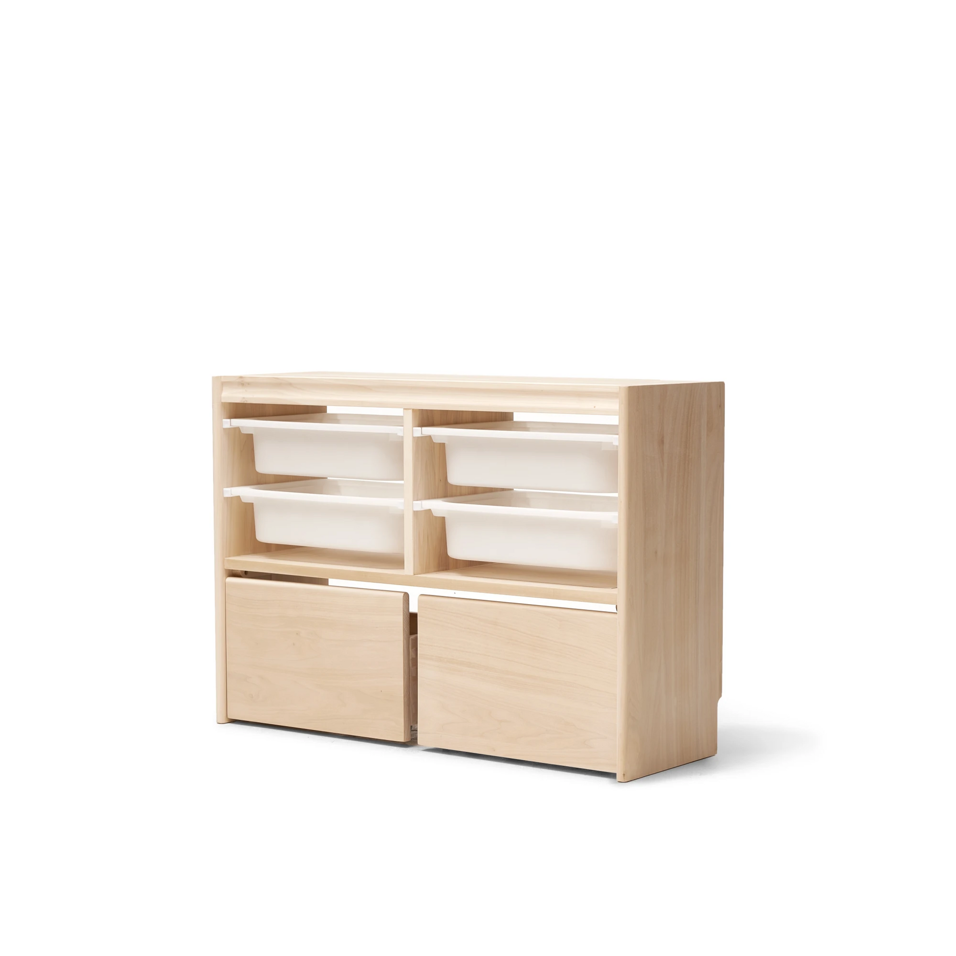 Solidwood Mio Kids Bookshelf + Toy Storage Combination with 2 Drawers, Set of 3