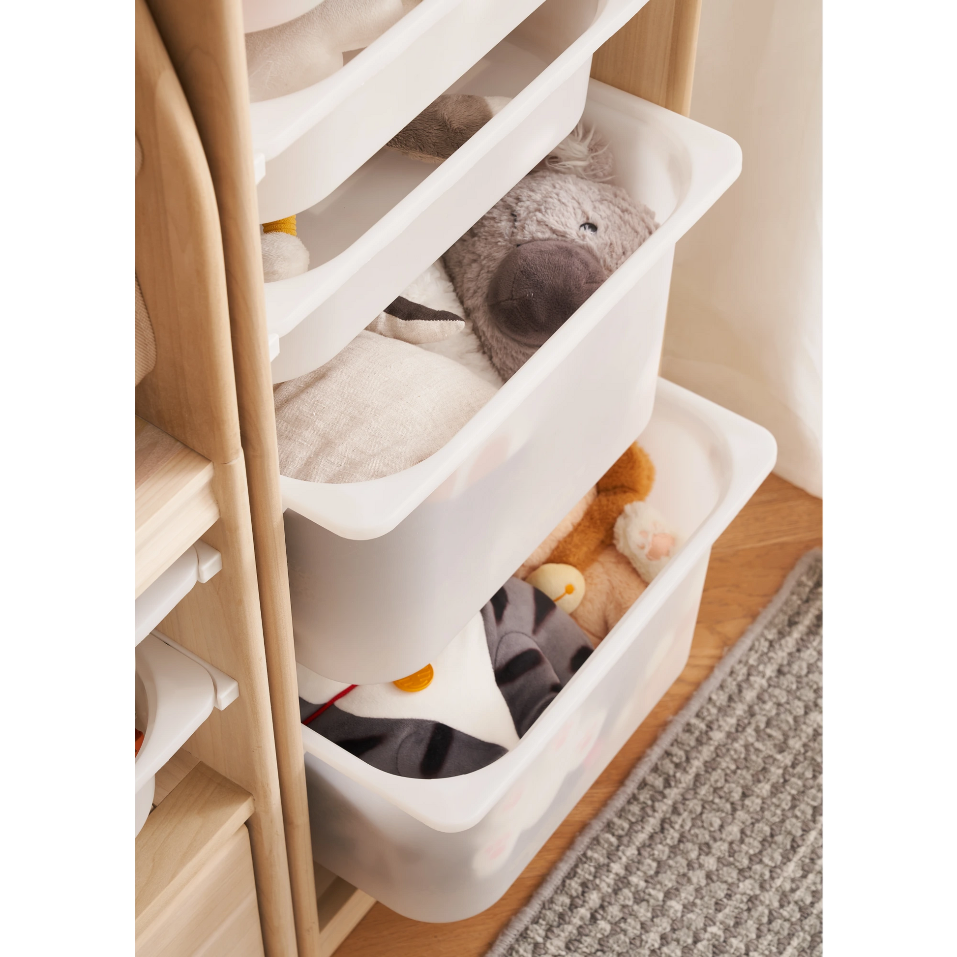 Solidwood Mio Kids Bookshelf + Toy Storage Combination with 2 Drawers, Set of 3
