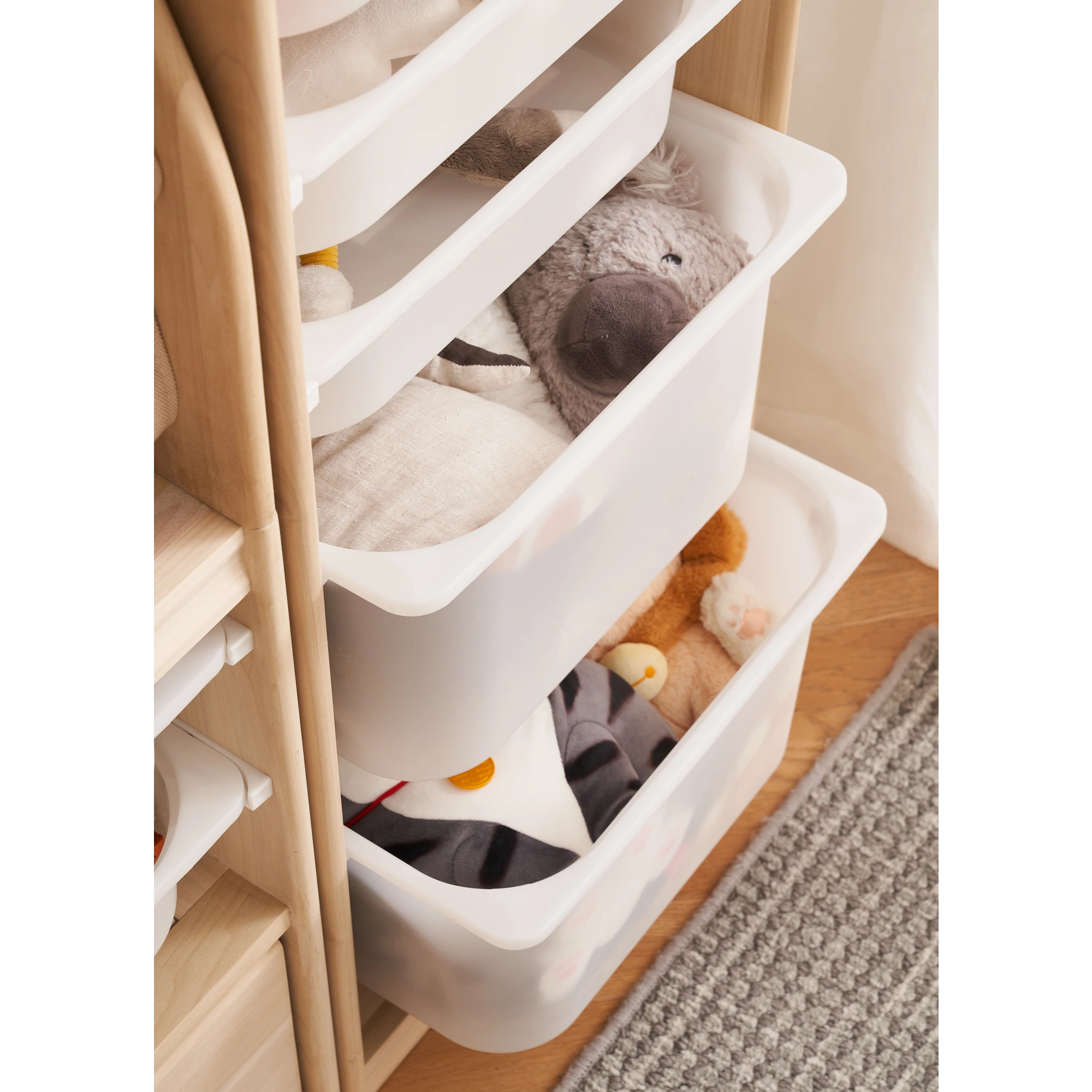Solidwood Mio Kids Bookshelf + Toy Storage Combination with 2 Drawers, Set of 3