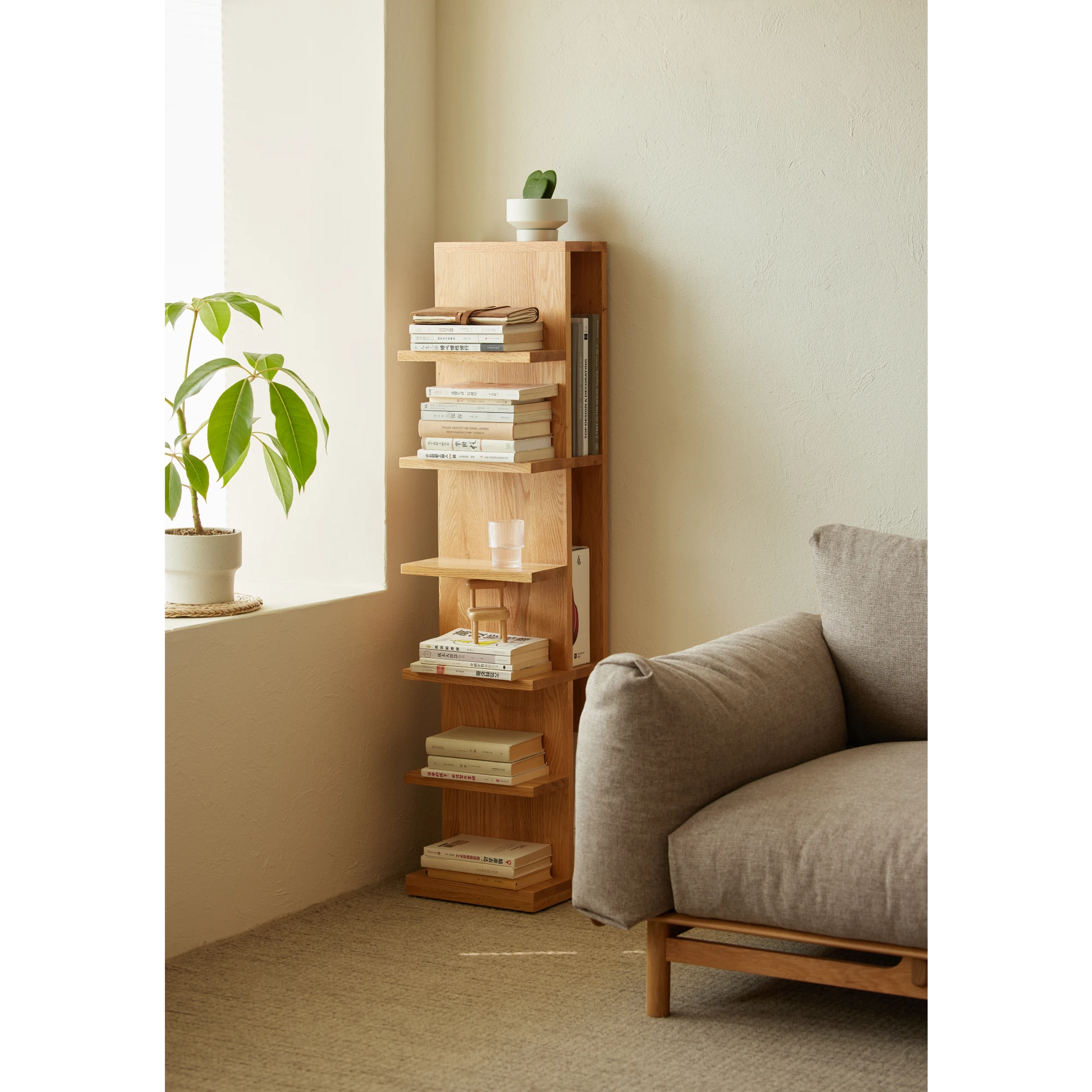 Solidwood Fuji 6-Tier Bookshelf