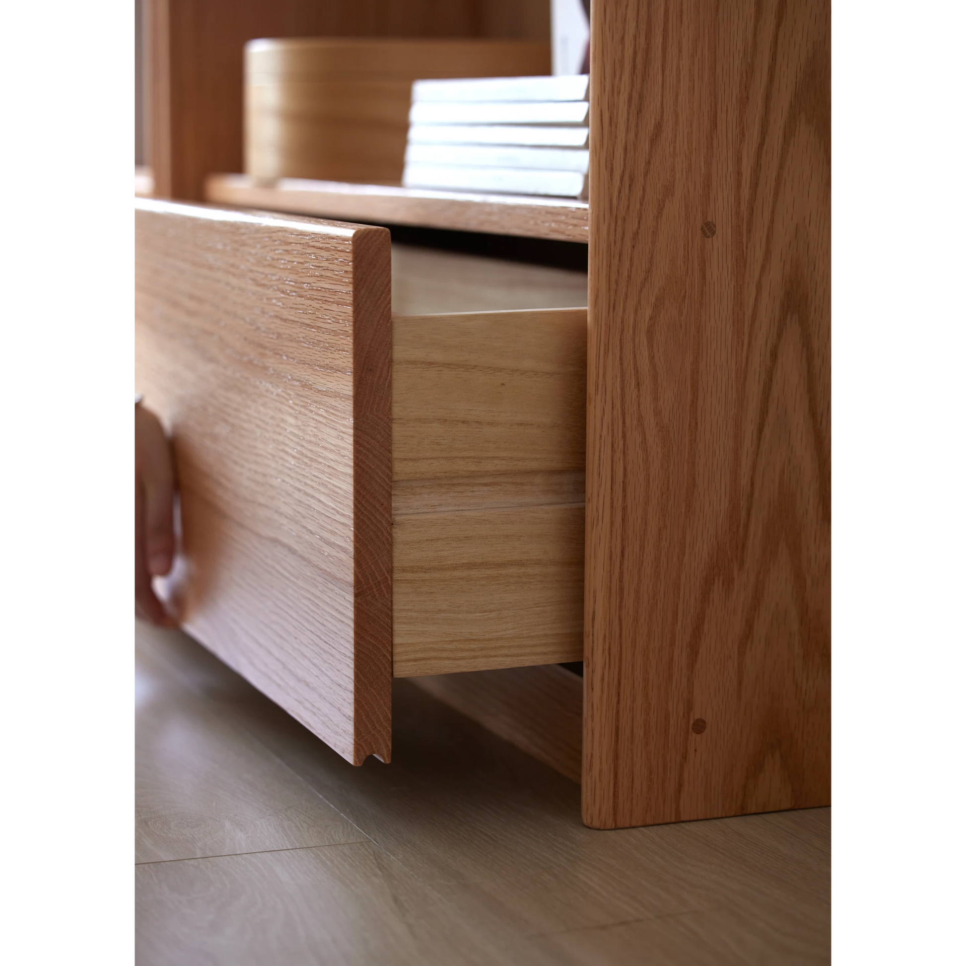 Solidwood Radiant Bookcase with Pegboard, Wide