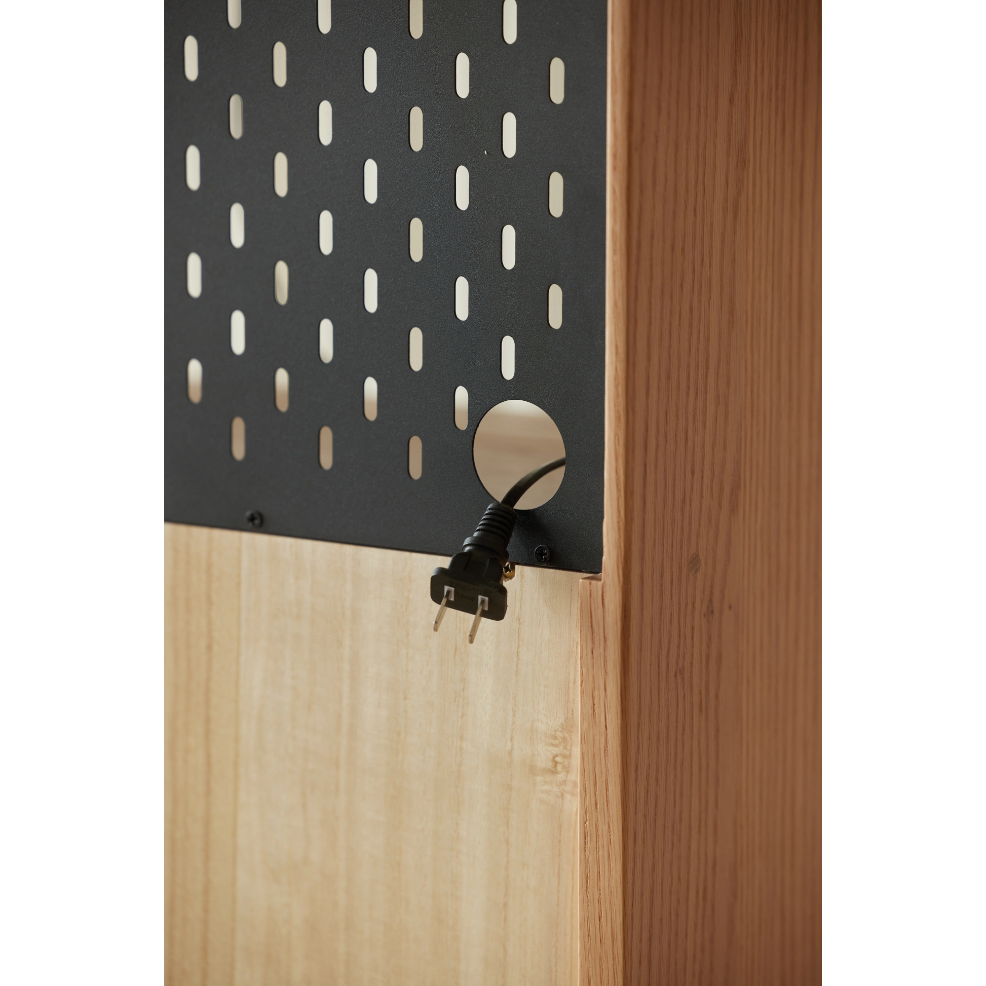 Solidwood Radiant Bookcase with Pegboard, Wide