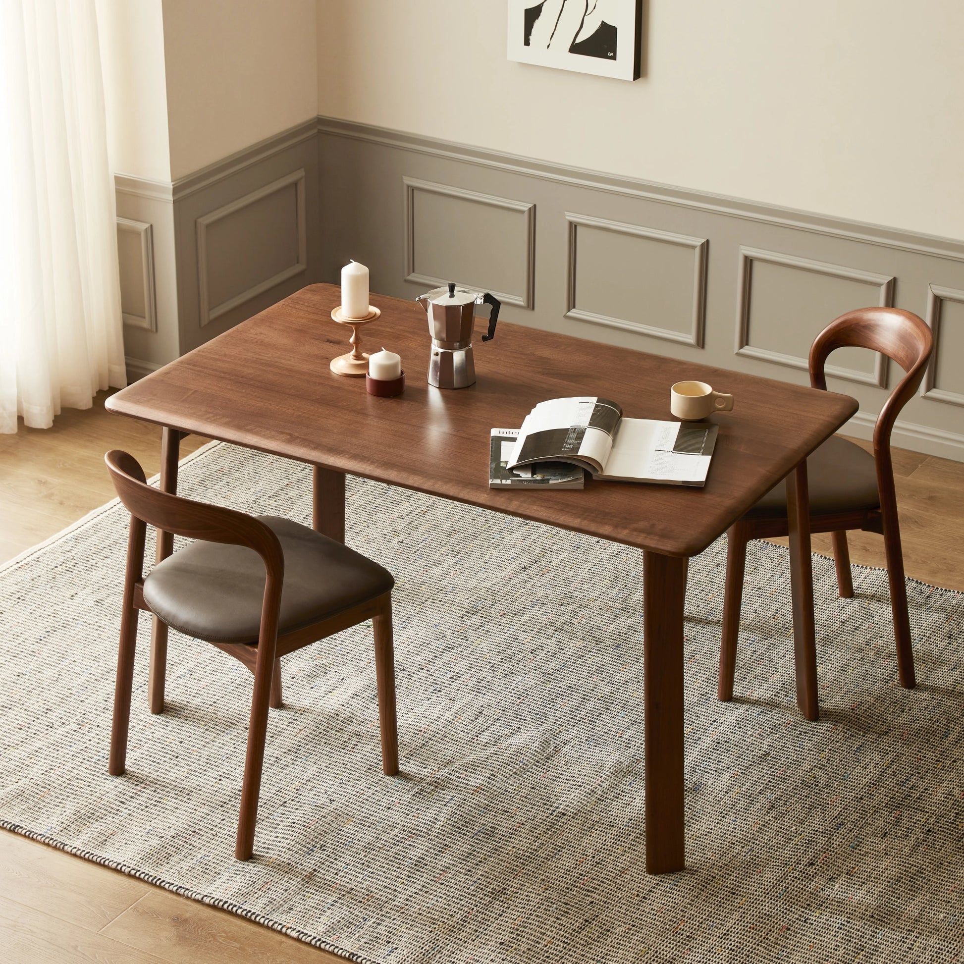 Solidwood Luxembourg Dining Table, Dark Wood
