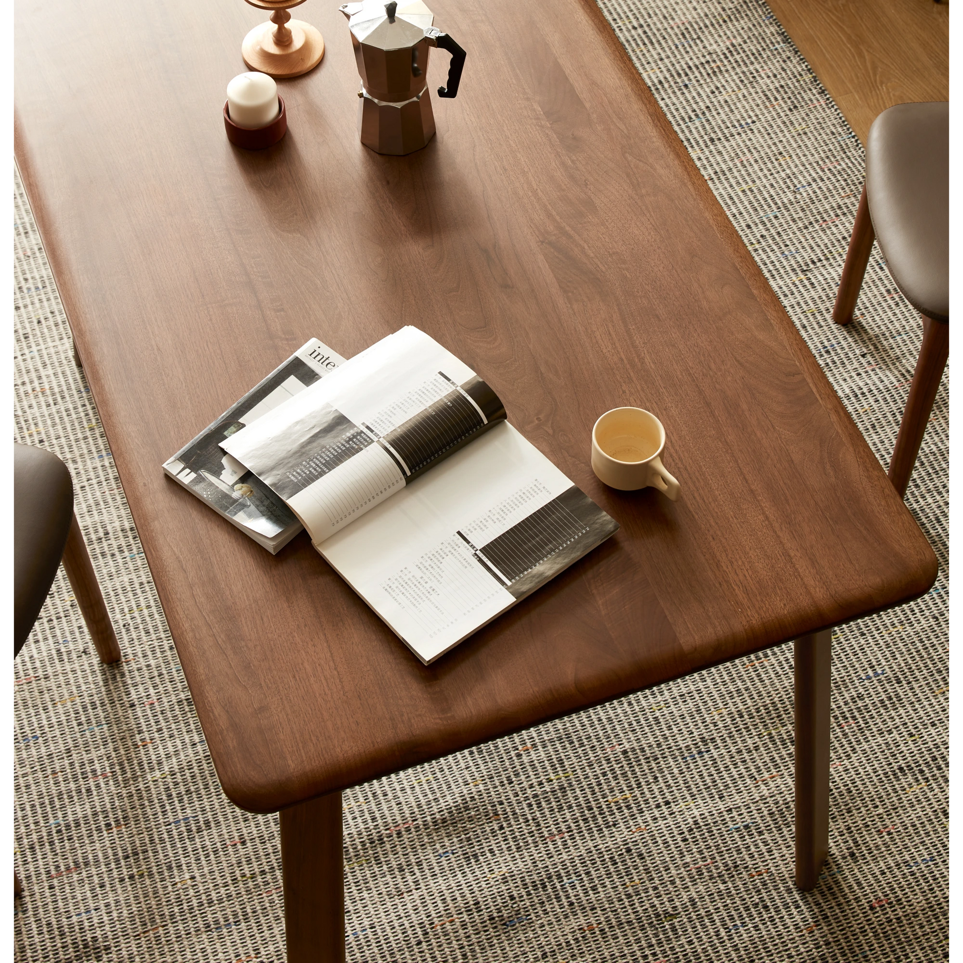 Solidwood Luxembourg Dining Table, Dark Wood