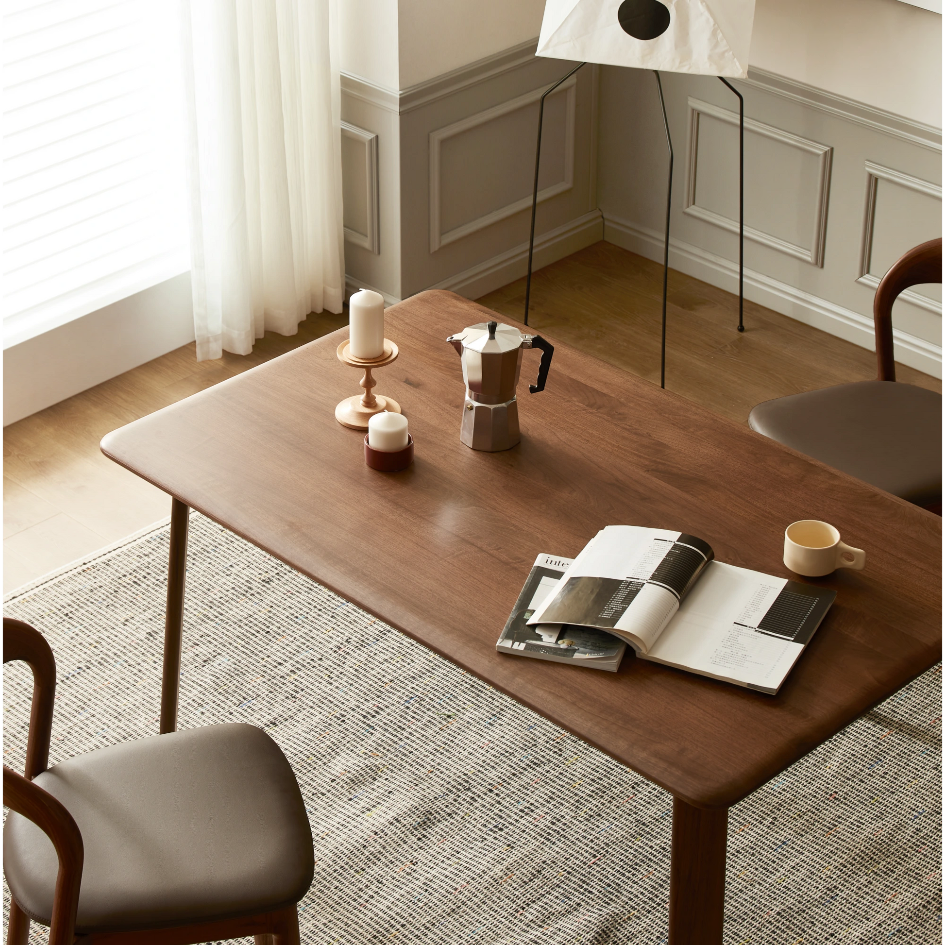 Solidwood Luxembourg Dining Table, Dark Wood